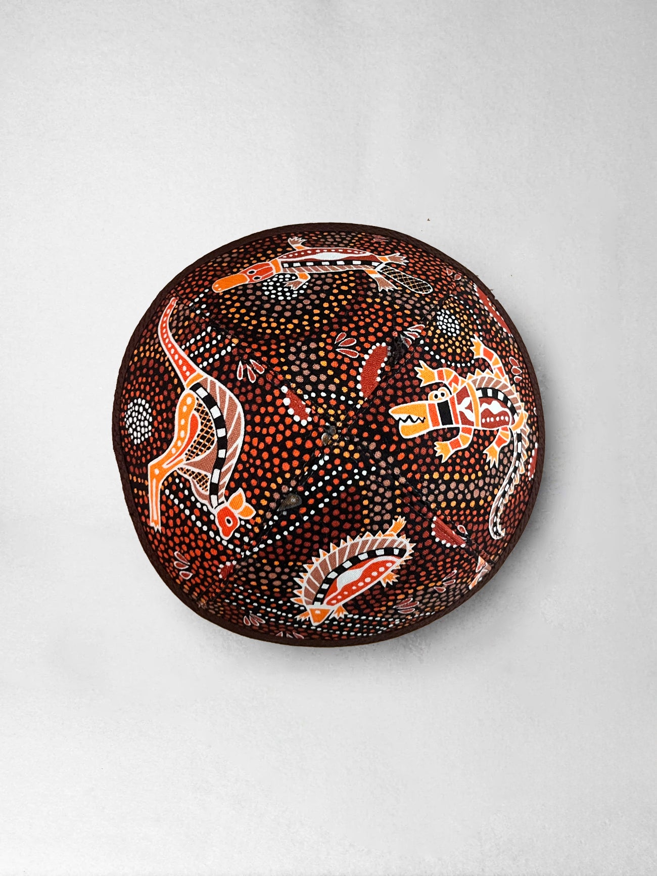 Kippah - Kangaroo on Brown, Australian