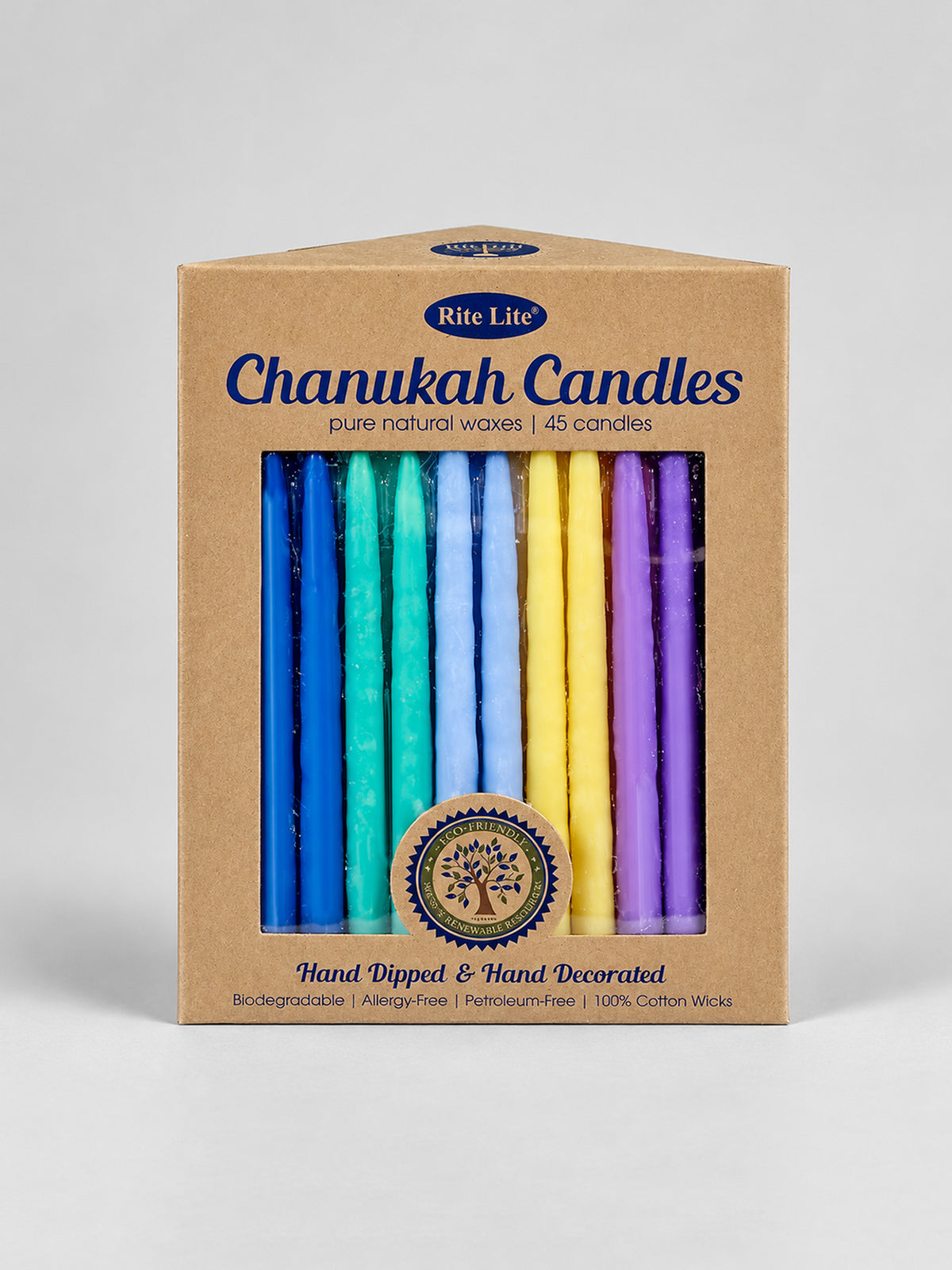 Candles - Chanukah, Premium Multicoloured Pure Vegetable Wax