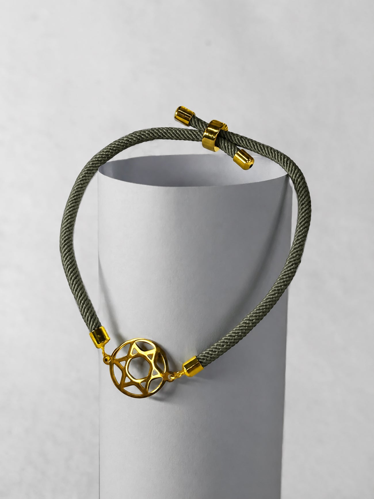 Cord Bracelet - Magen David - Moss Green