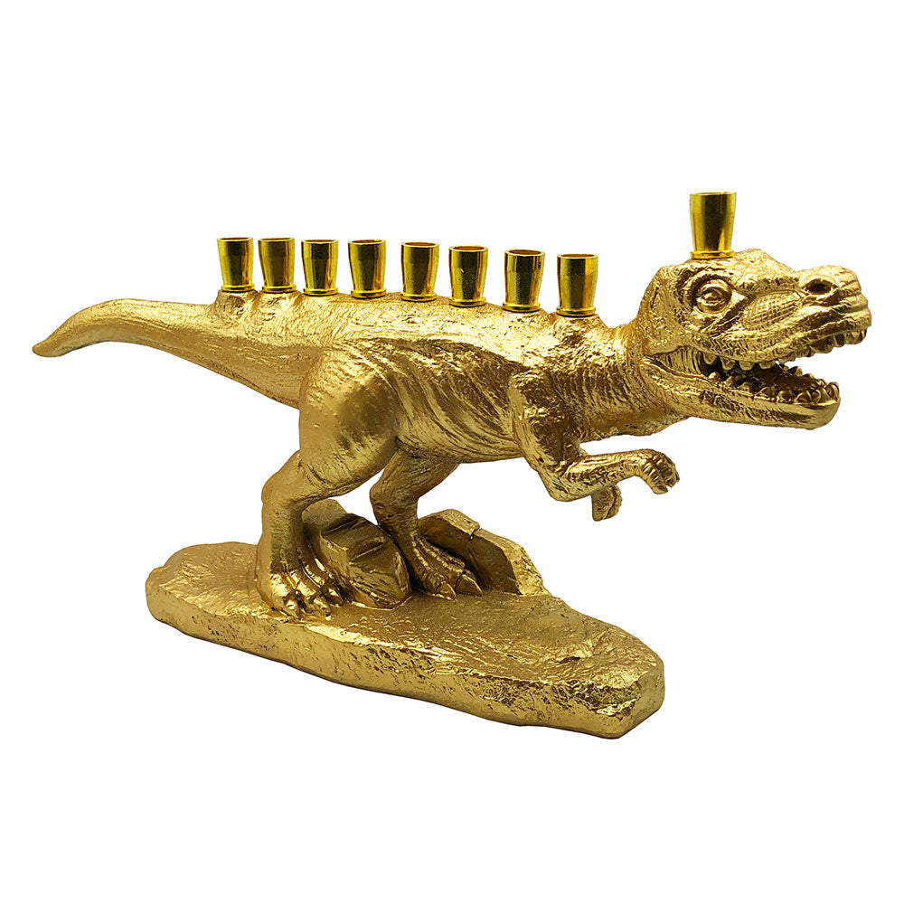 Chanukiah - T-Rex , Gold