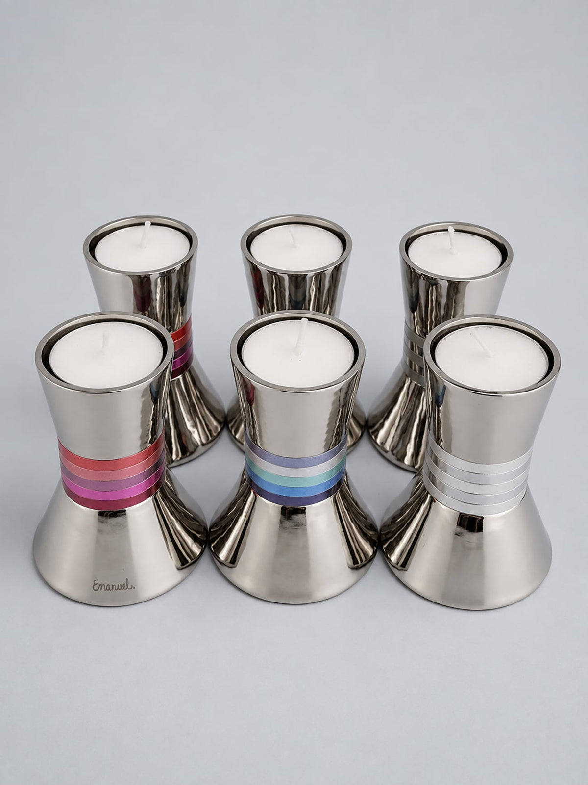 Candlesticks- Small Rings-Maroon, Emanuel Design