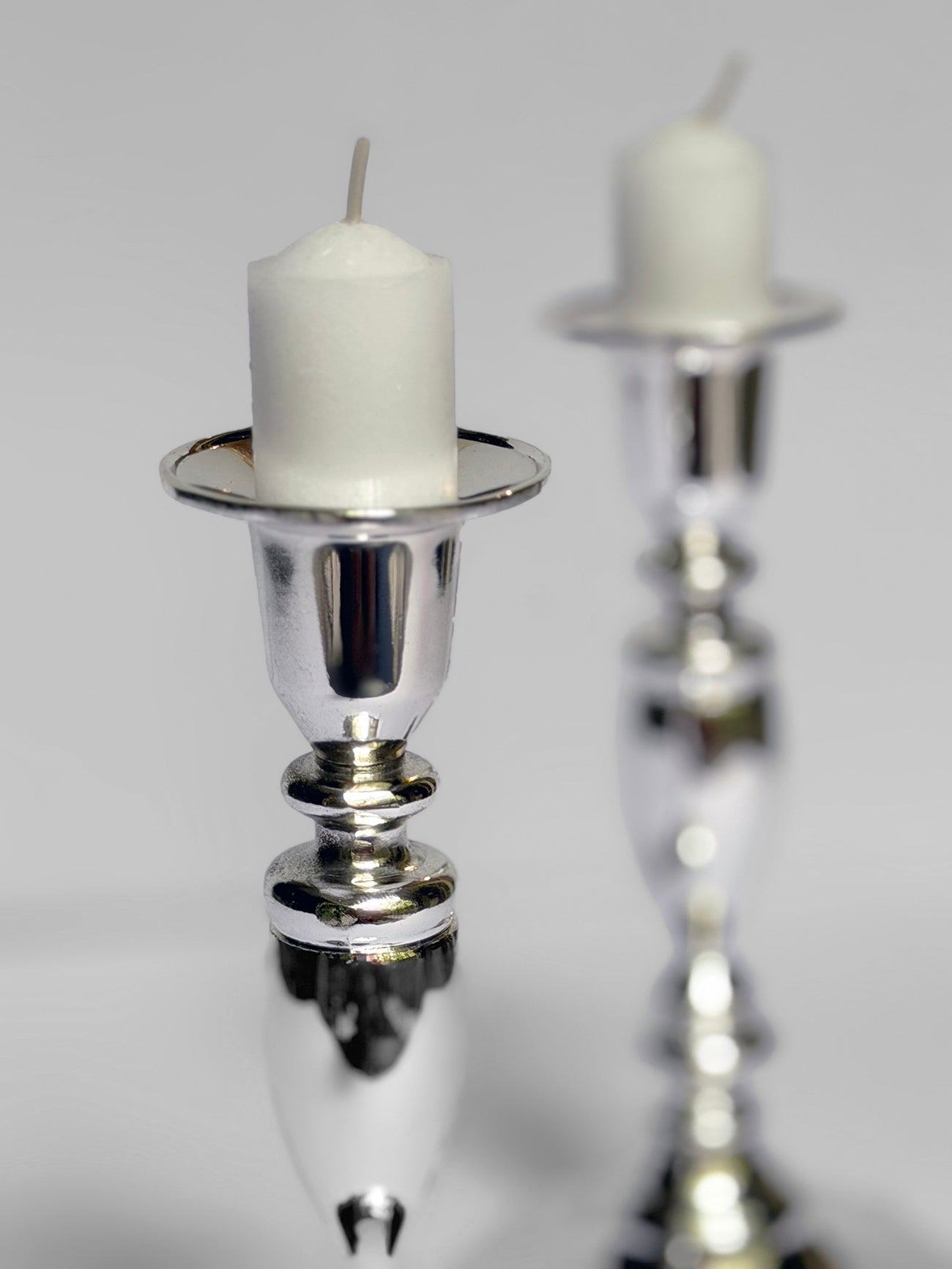 Candlesticks - Traditional Silver Plated, 18cm