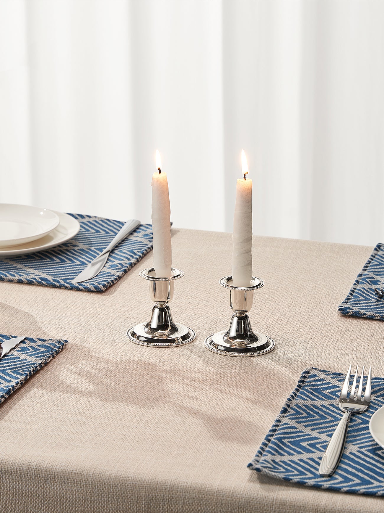 Candlesticks - Traditional Silver Plated, 6.5cm