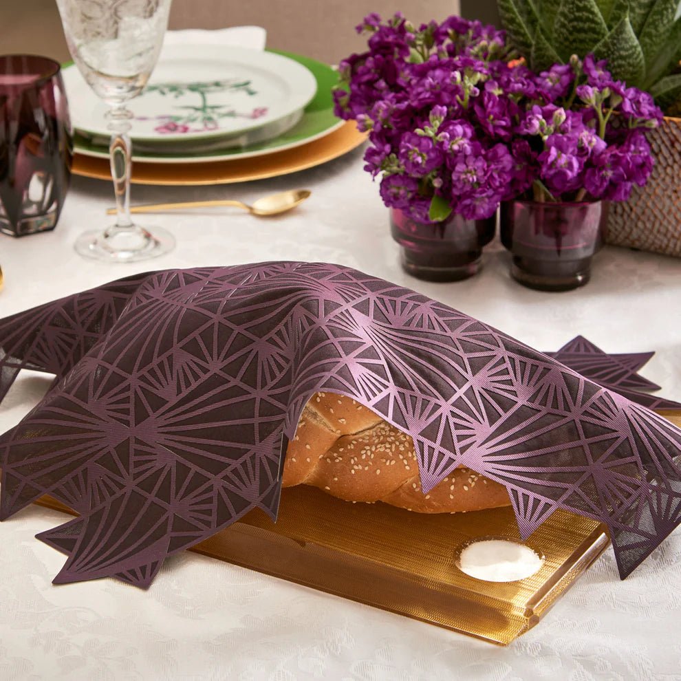Challah Cover - Apeloig, Geometric, Eggplant