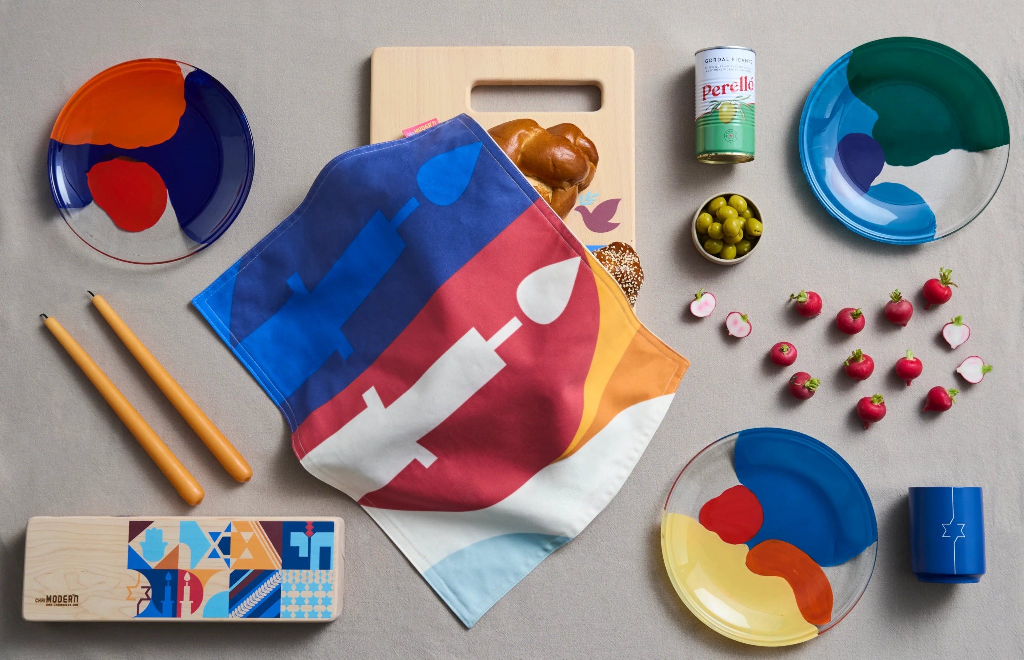 Challah Cover - Chutzpah, Chai Modern