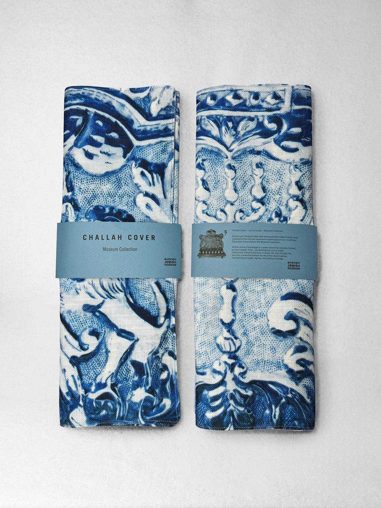Challah Cover – Lion of Judah – Museum Collection, Blue