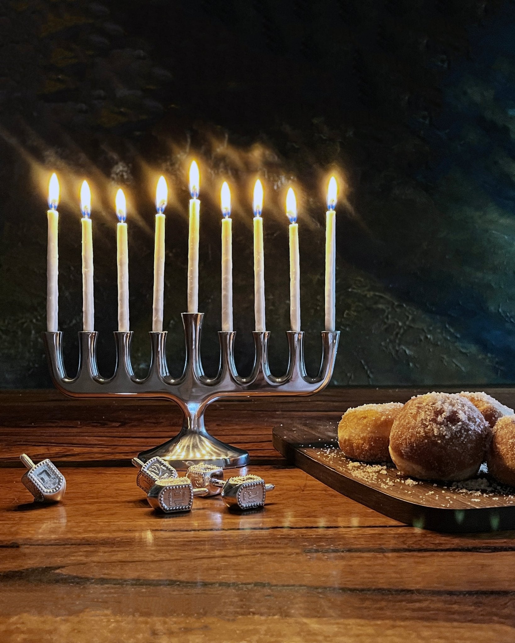 Chanukiah - Polished Aluminium