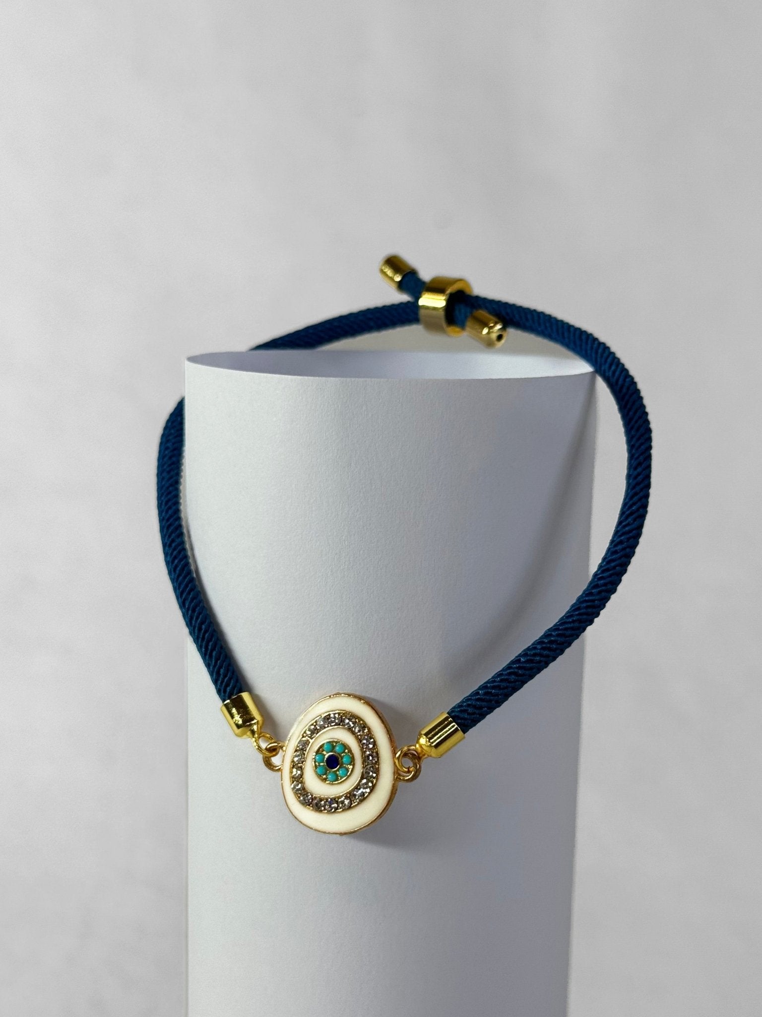 Cord Bracelet - Evil Eye - Dark Blue
