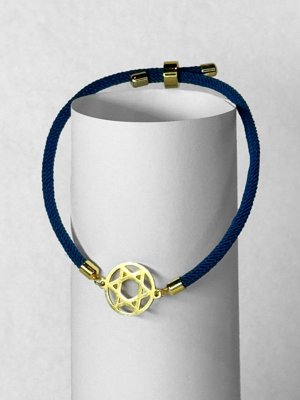 Cord Bracelet - Magen David Circle - Blue