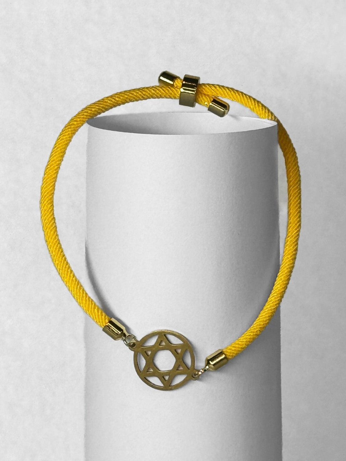 Cord bracelet - Magen David Circle - Yellow