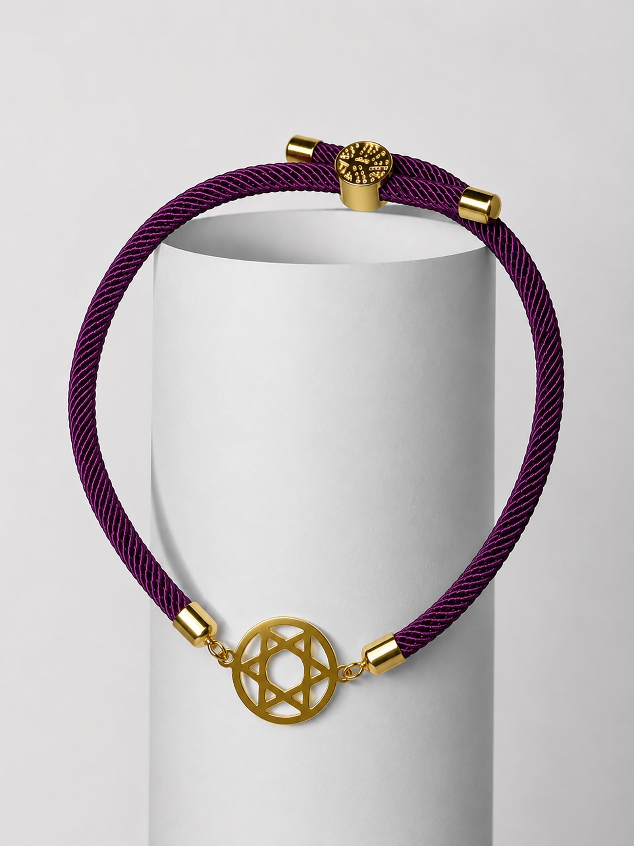 Cord Bracelet - Magen David - Dark Purple