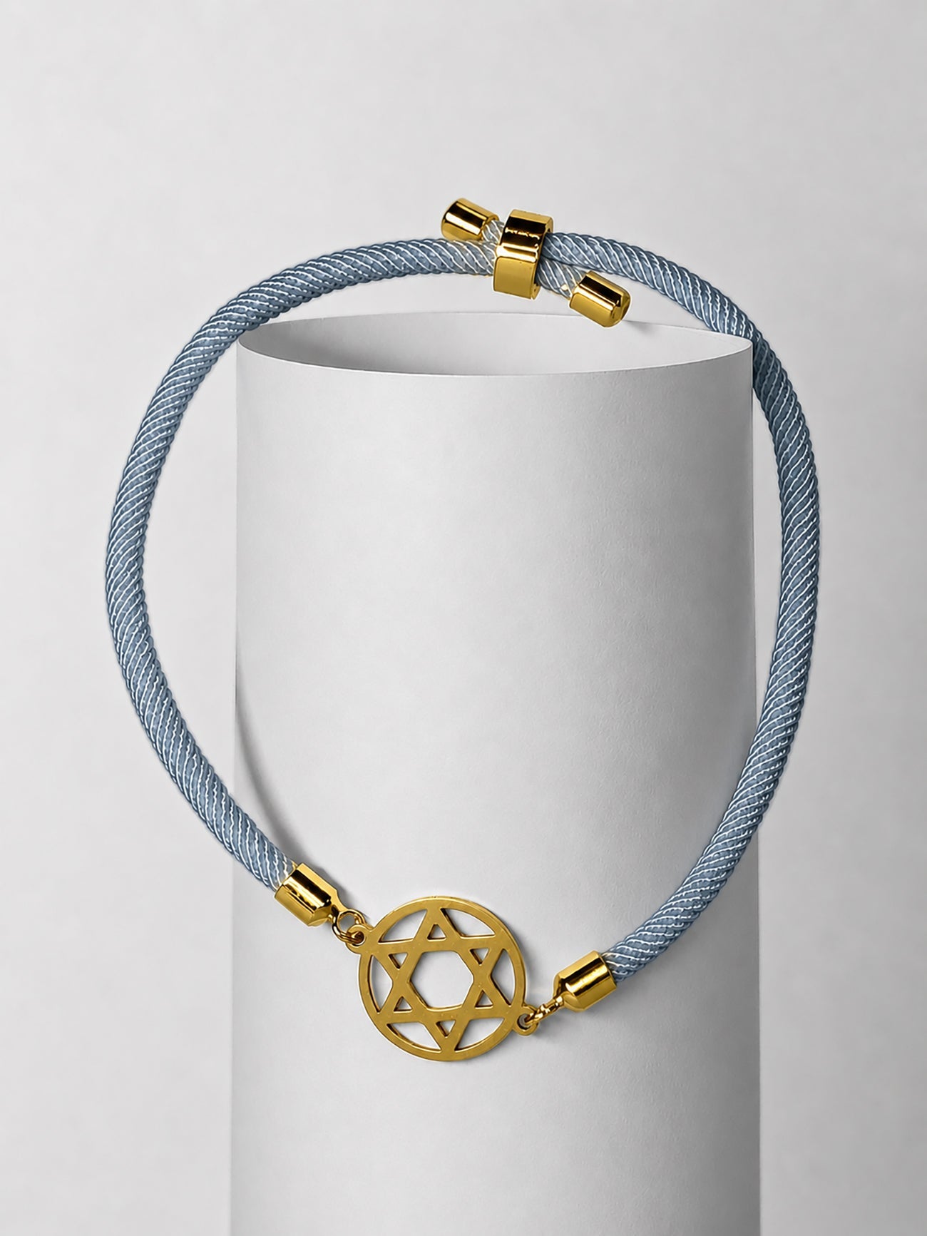 Cord Bracelet - Magen David - Light Blue