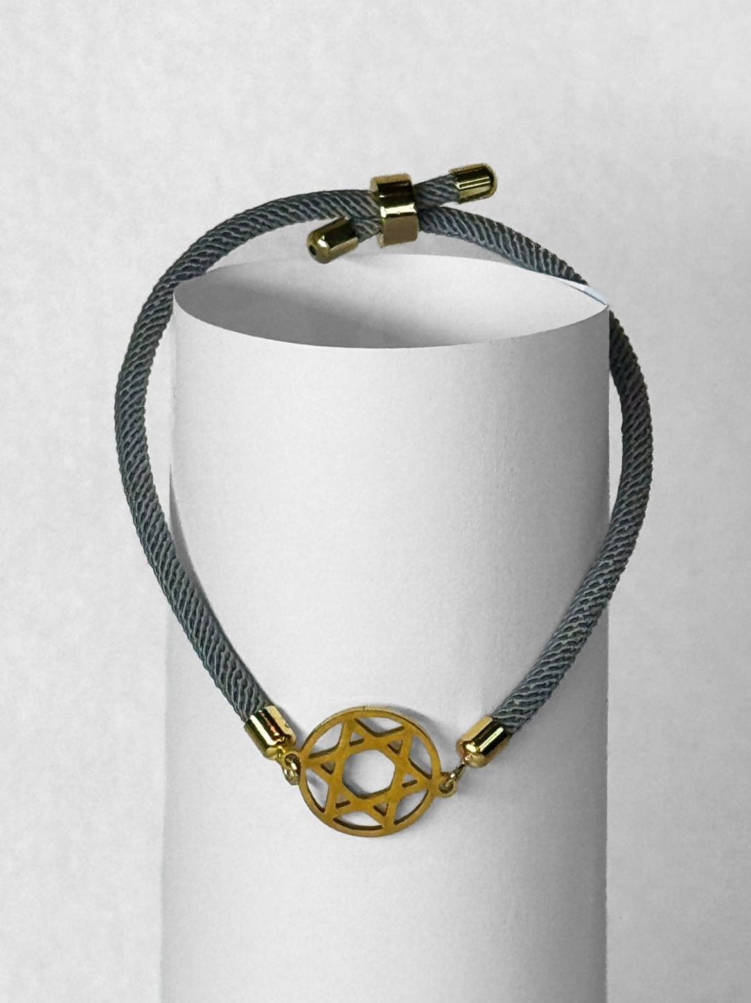 Cord Bracelet - Magen David - Light Grey
