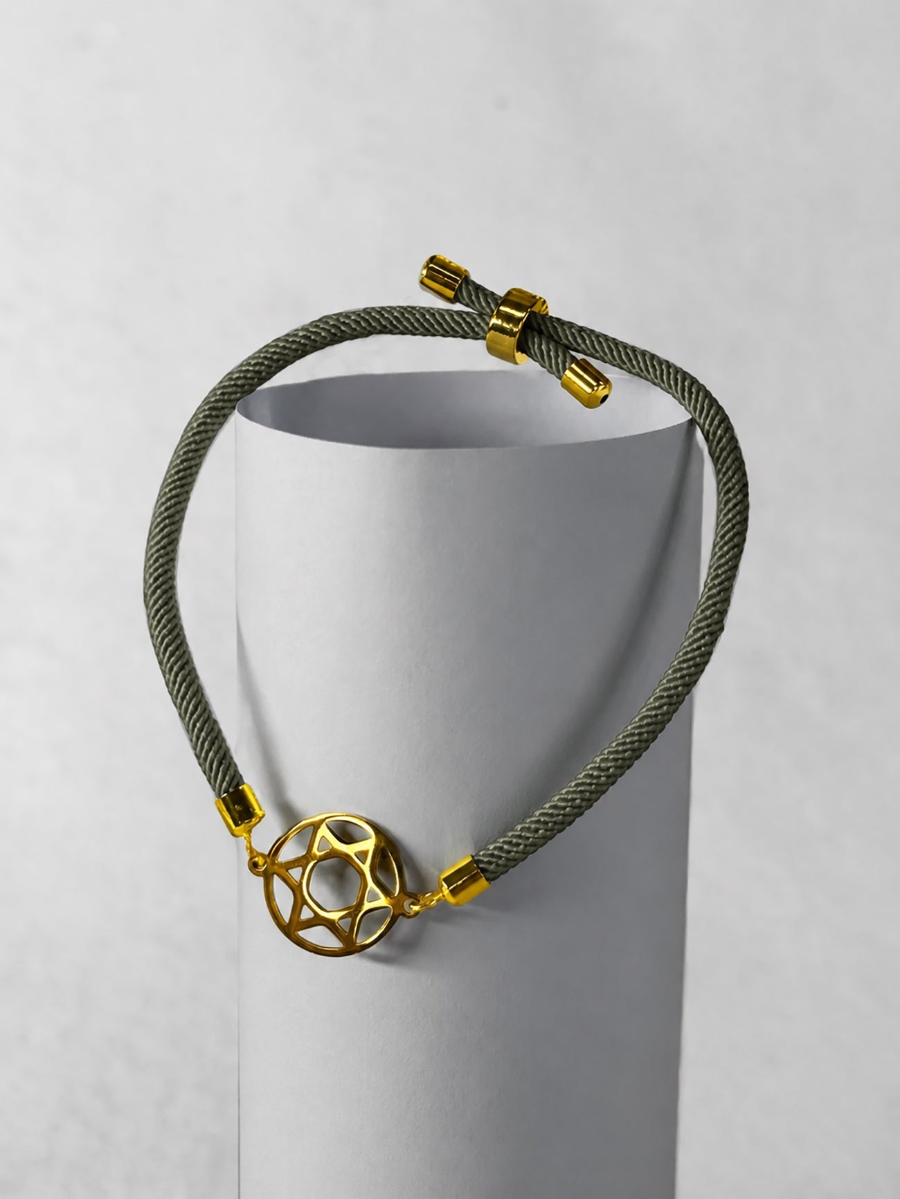 Cord Bracelet - Magen David - Moss Green