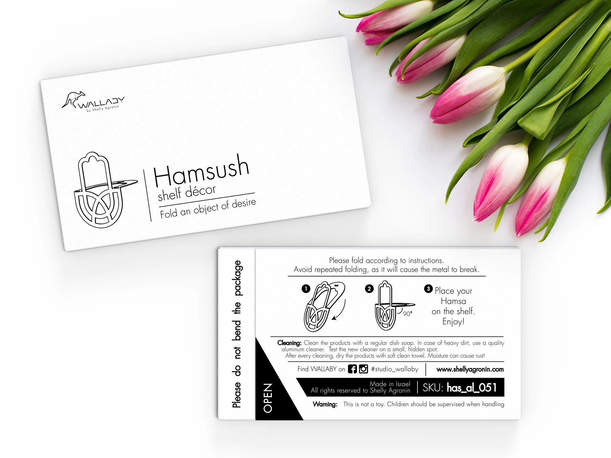 Folded Hamsush Shelf Sitter - Wallaby Design