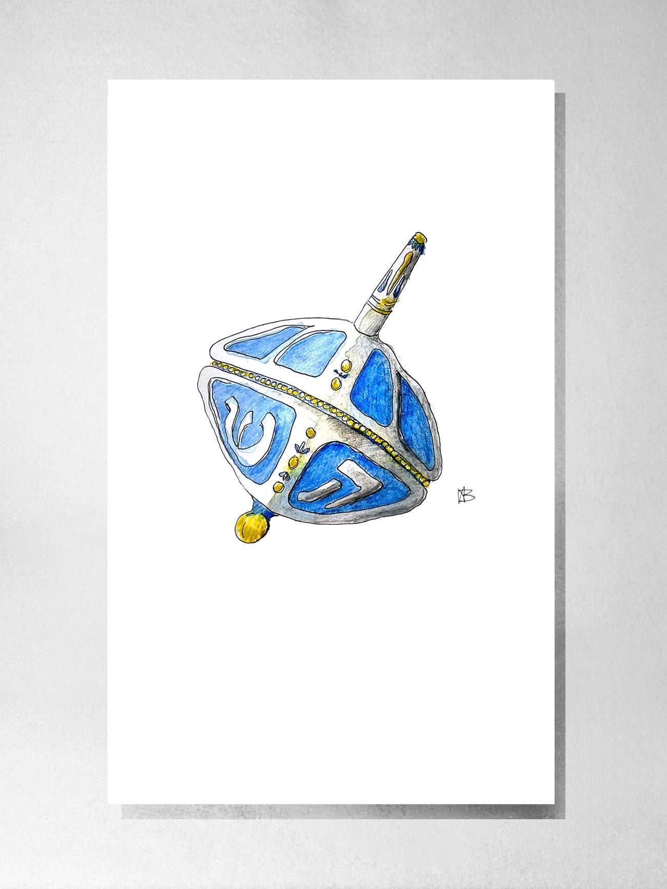 Greeting Card - Dreidel - Louise Bersten