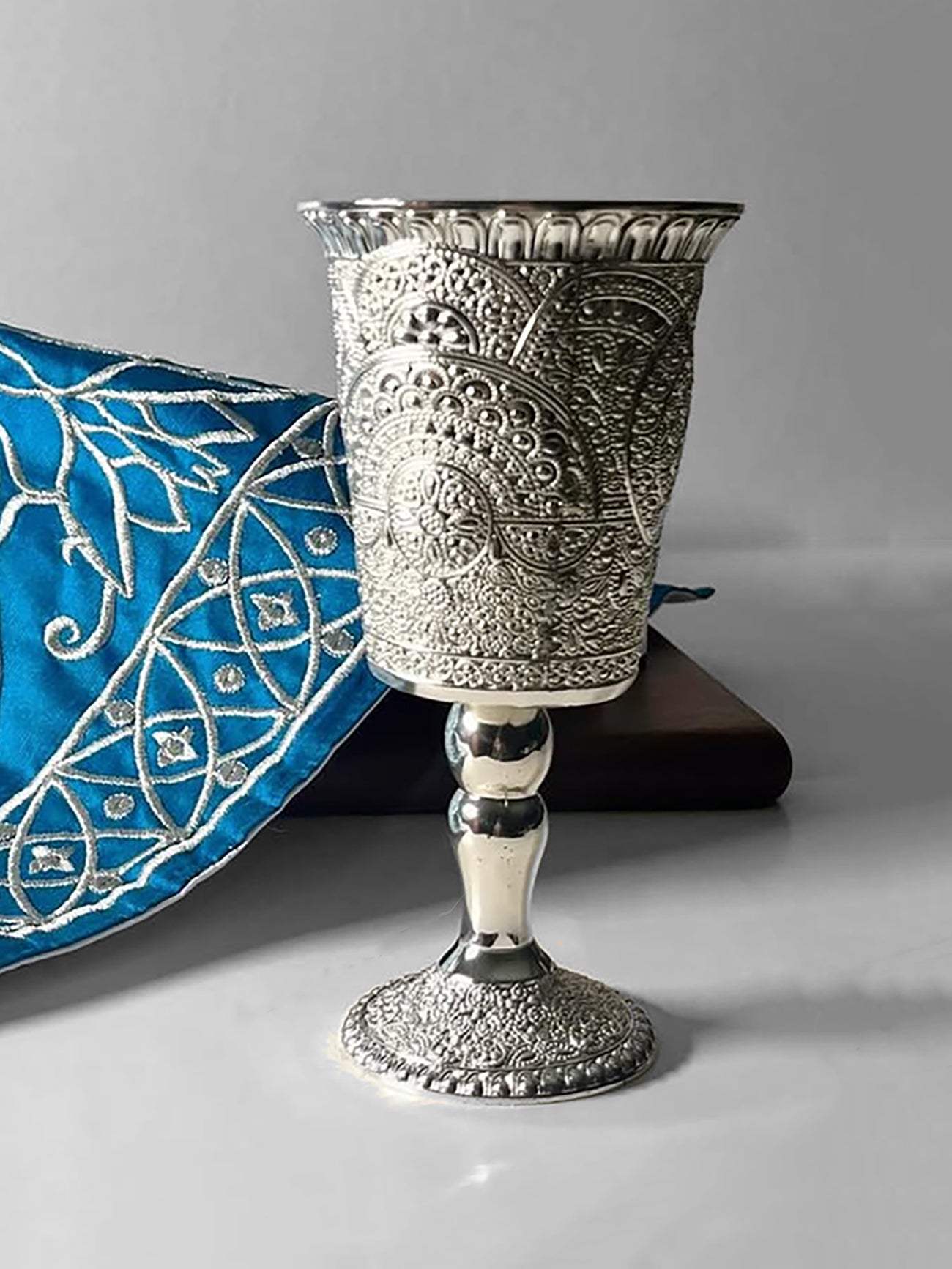 Kiddush Cup - Filigree, silver plated