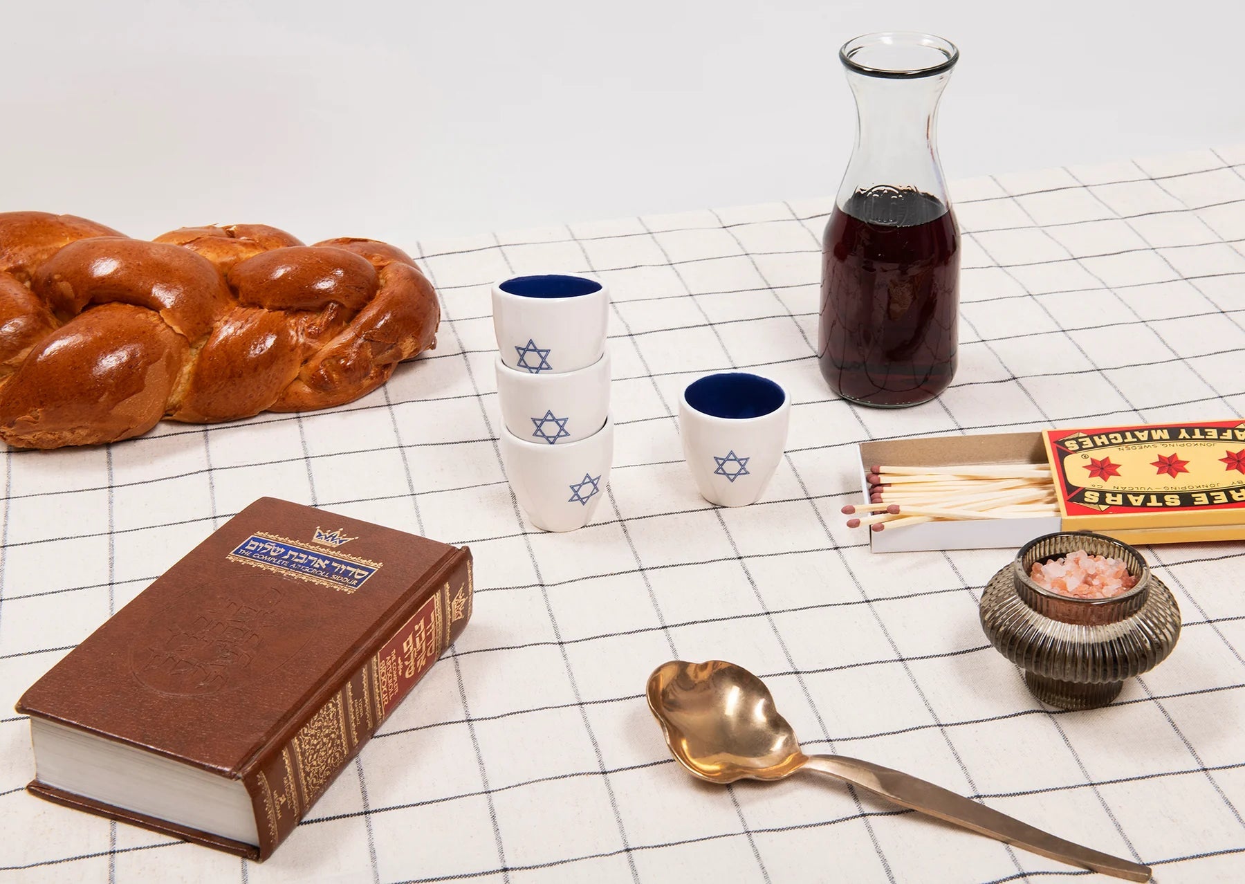 Kiddush Cup Set - Mensch, Chai Modern