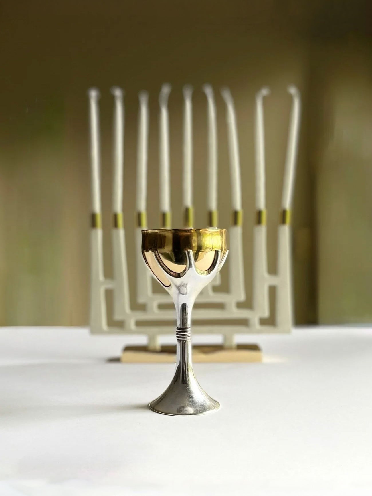 Kiddush Cup - Tree of Life, Gold & Silver