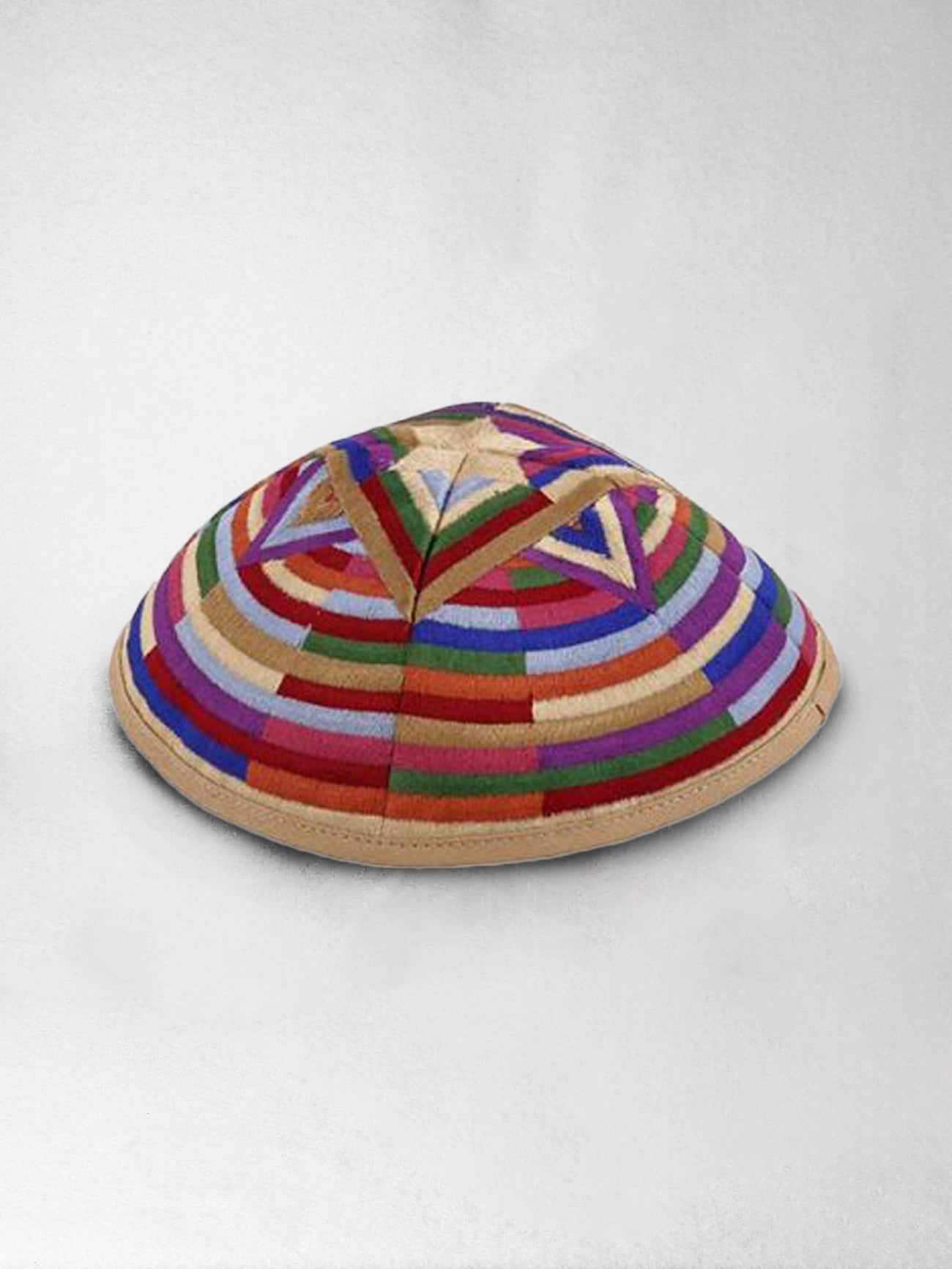 Kippah - Blue - Multicoloured Magen David, Emanuel Design