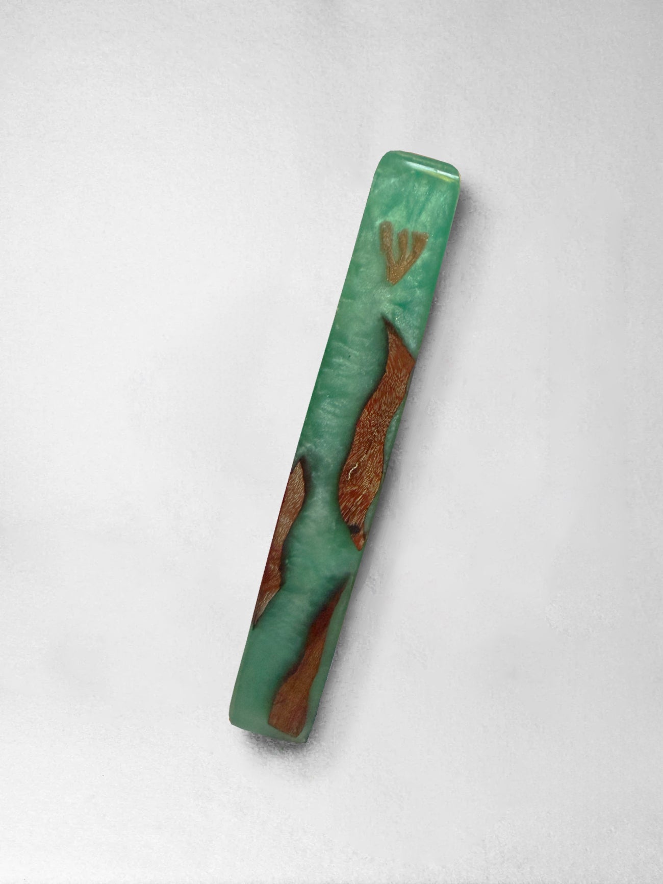 Mezuzah - Resin, Red Gum, Turquoise - Michael Schwartz