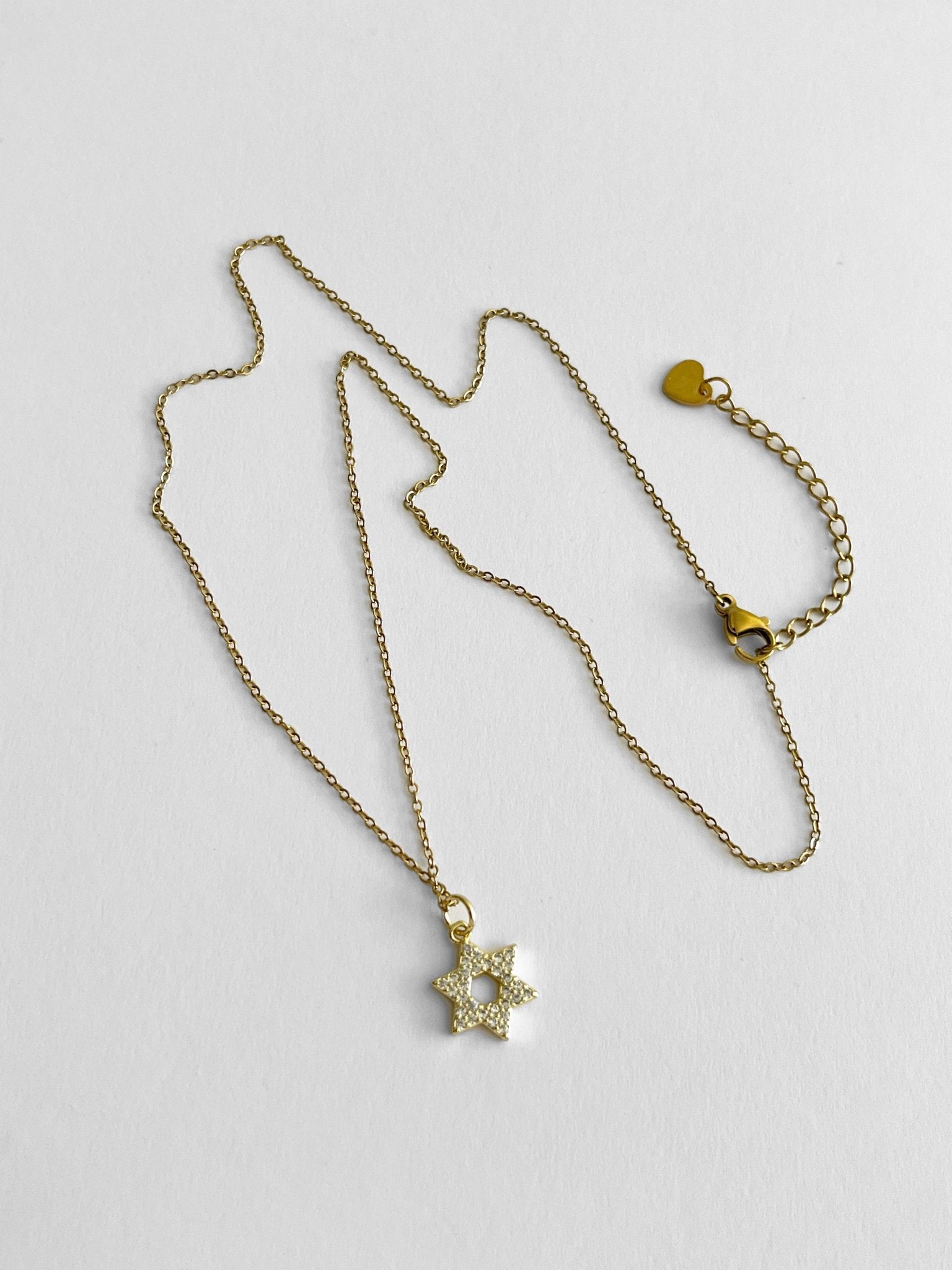 Necklace - Magen David - Gold Sparkle
