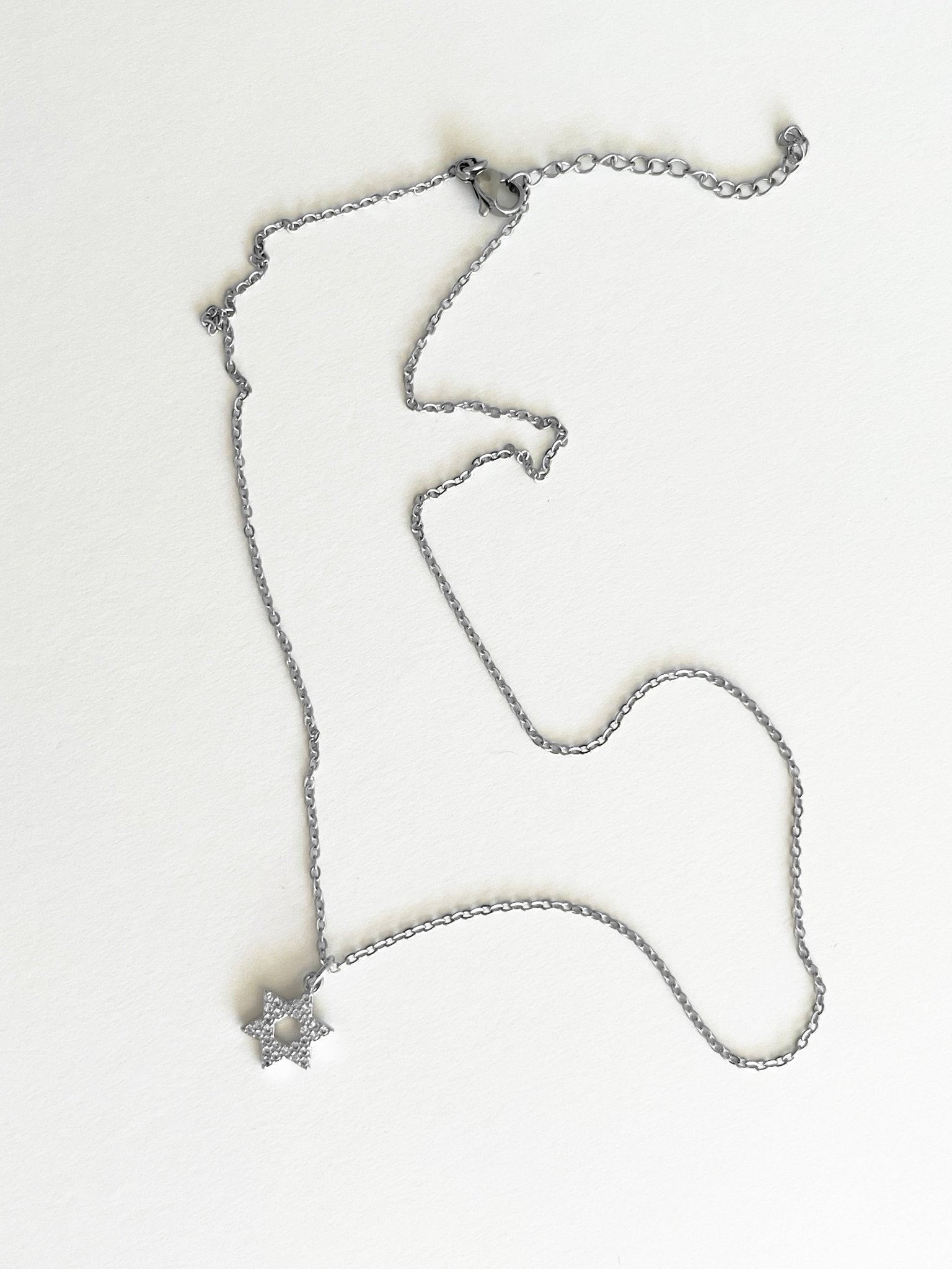 Necklace - Magen David - Silver Sparkle