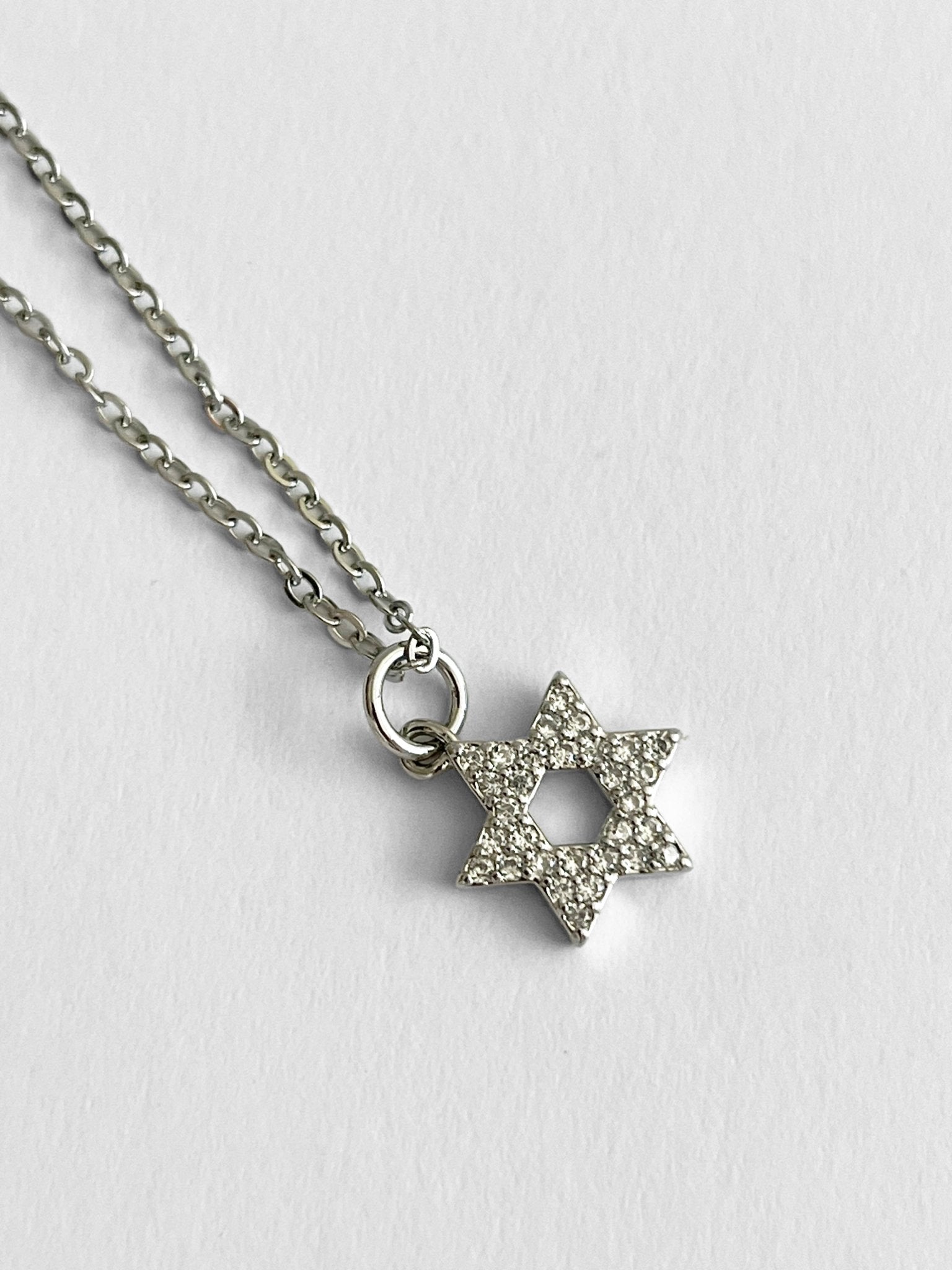 Necklace - Magen David - Silver Sparkle