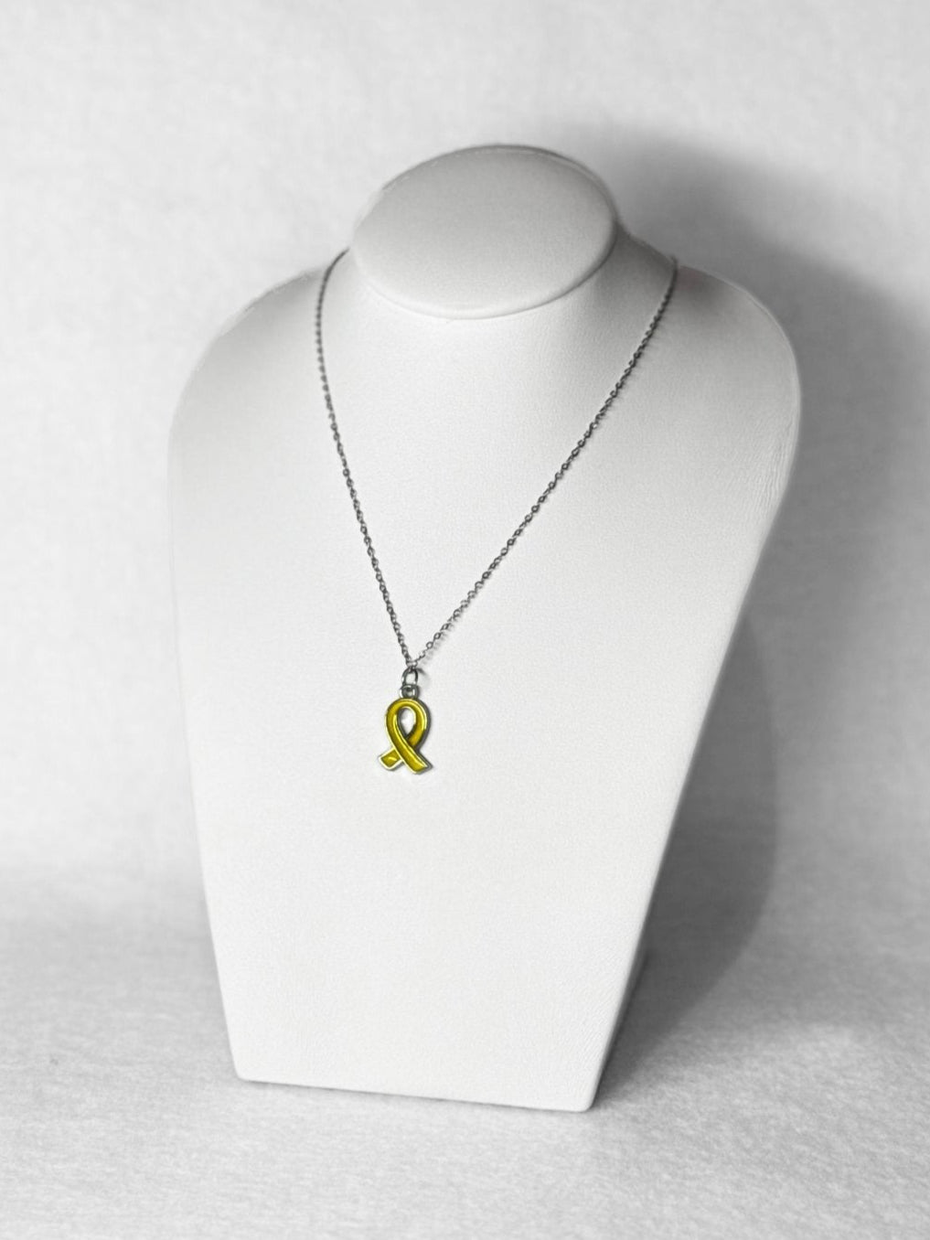Necklace - Yellow Ribbon - silver