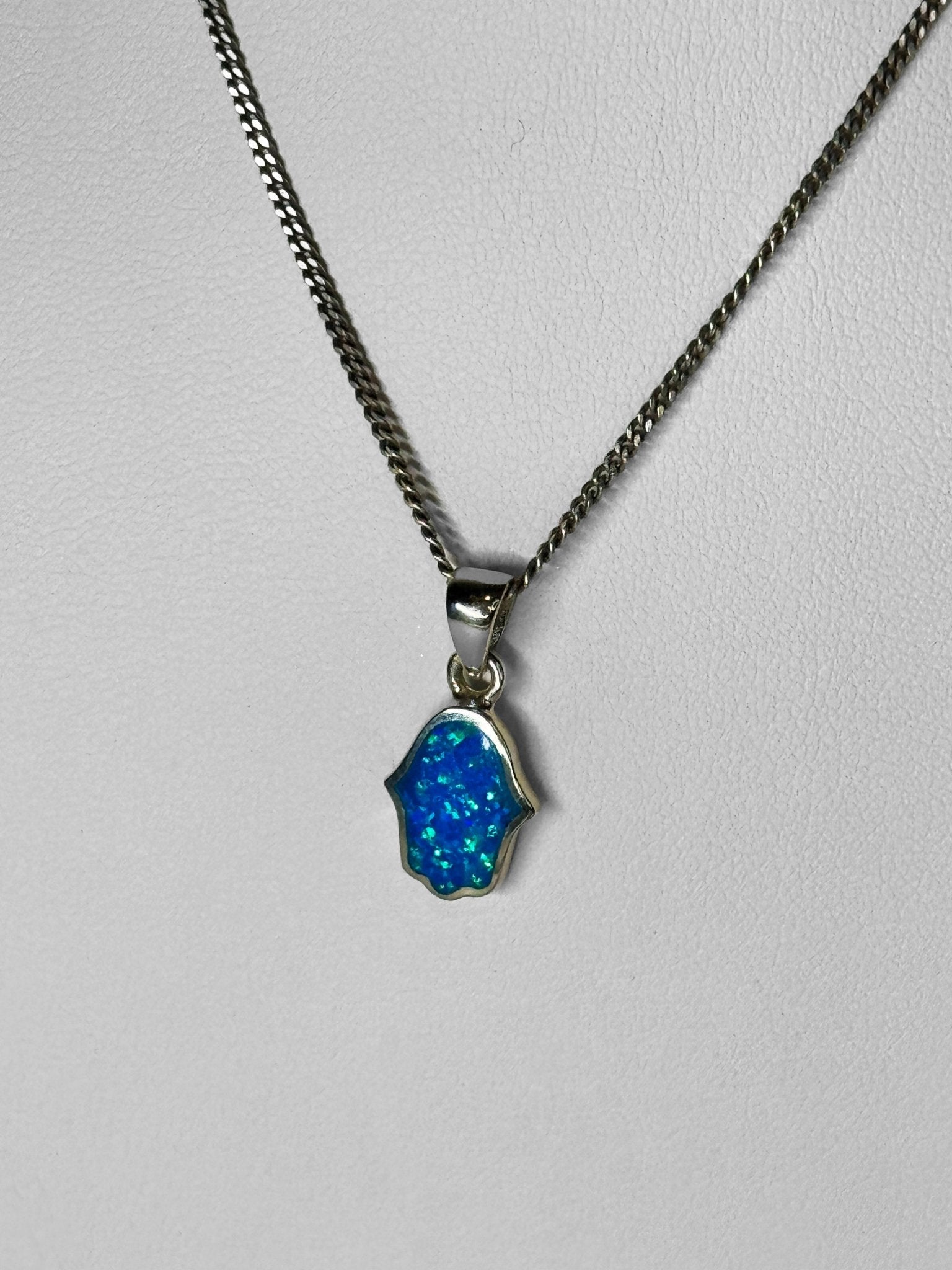 Pendant - Silver Opalite Hamsa
