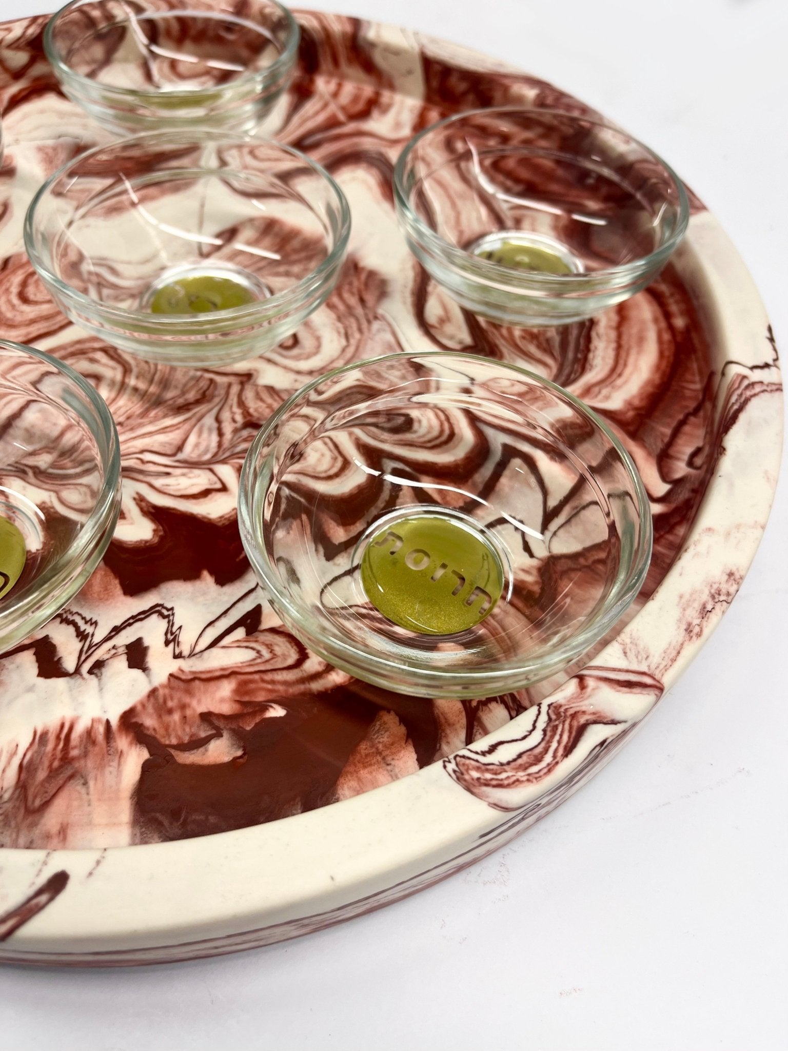 Seder Plate - Desert Sunset, Terrazzo and Glass