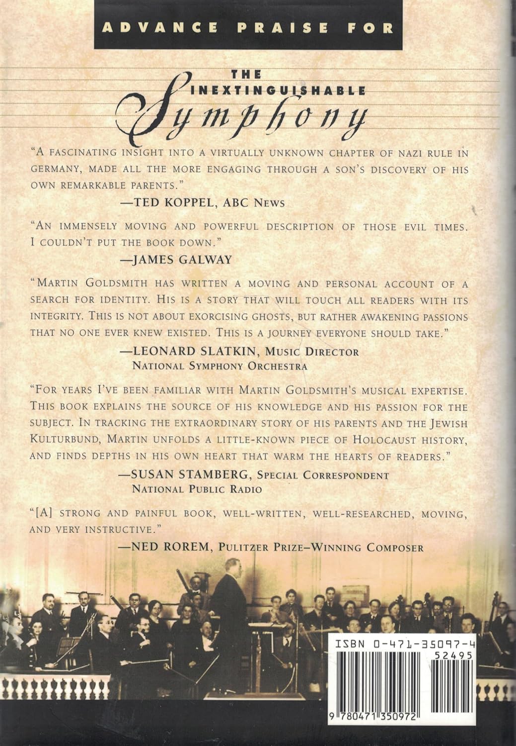 The Inextinguishable Symphony: A True Story of Music and Love in Nazi Germany - Martin Goldsmith