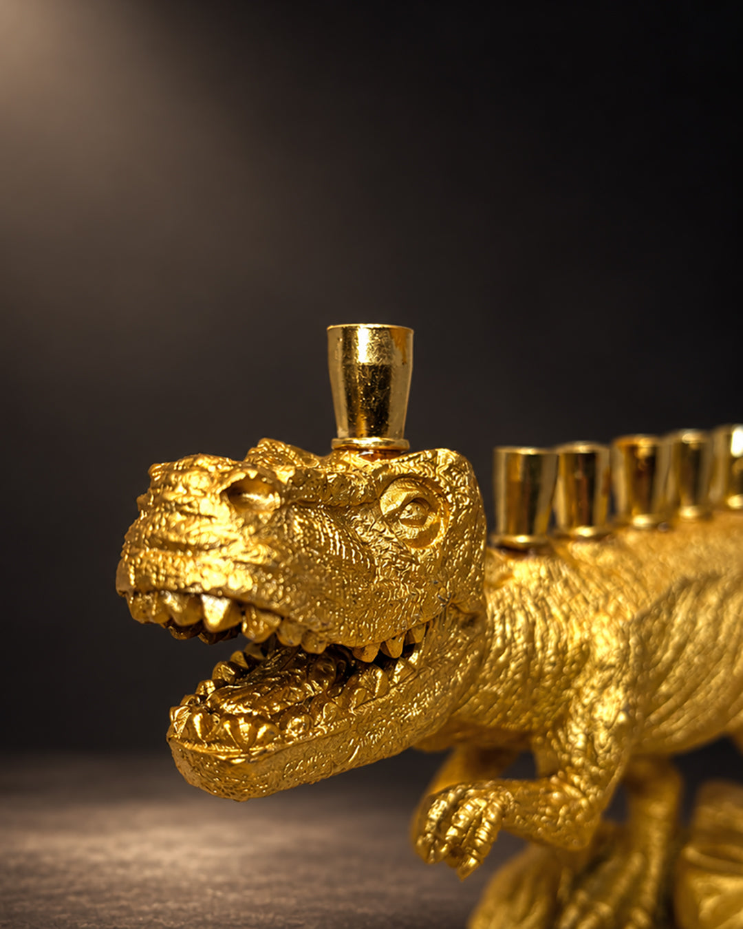 Chanukiah - T-Rex , Gold