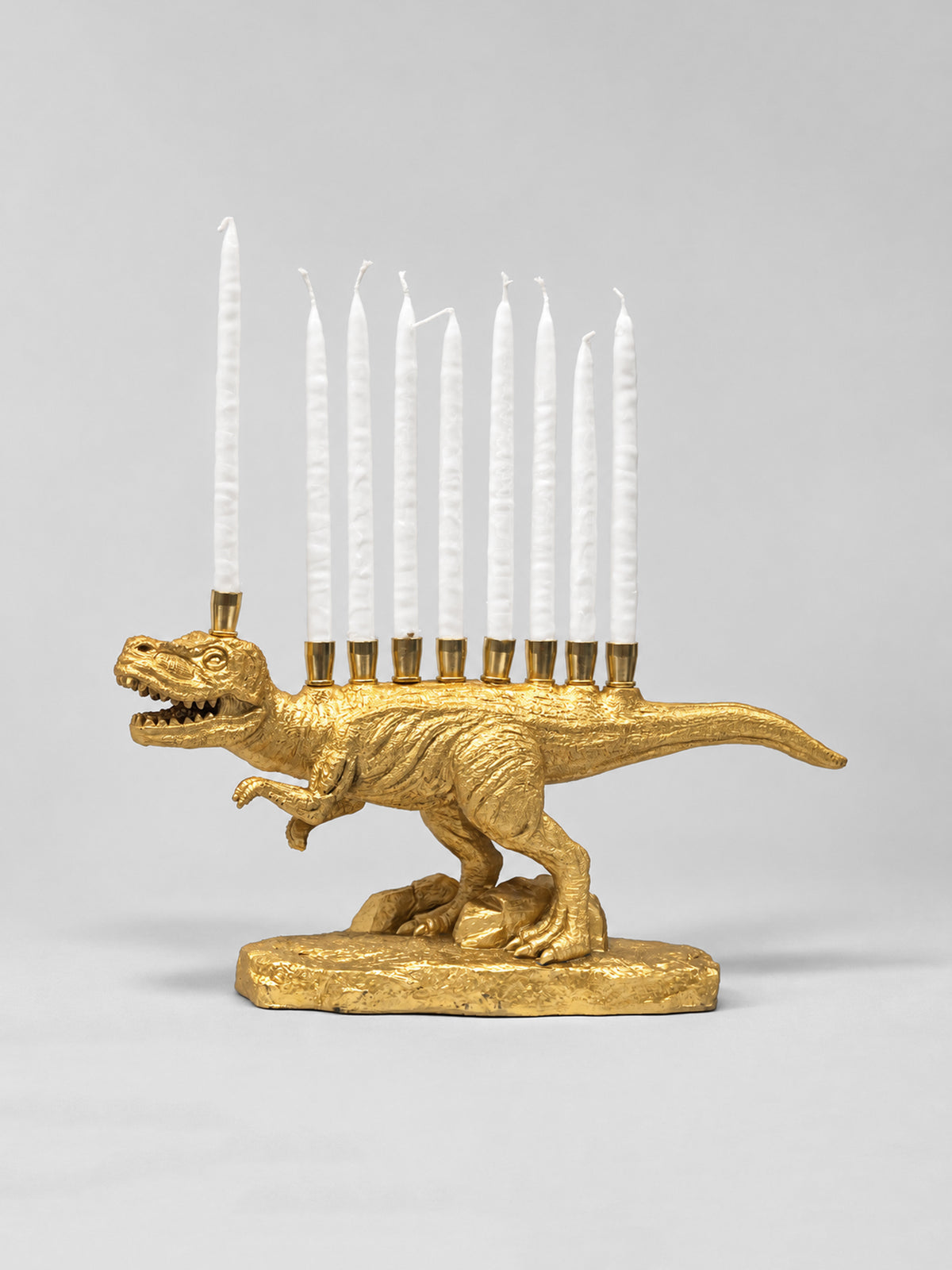 Chanukiah - T-Rex , Gold
