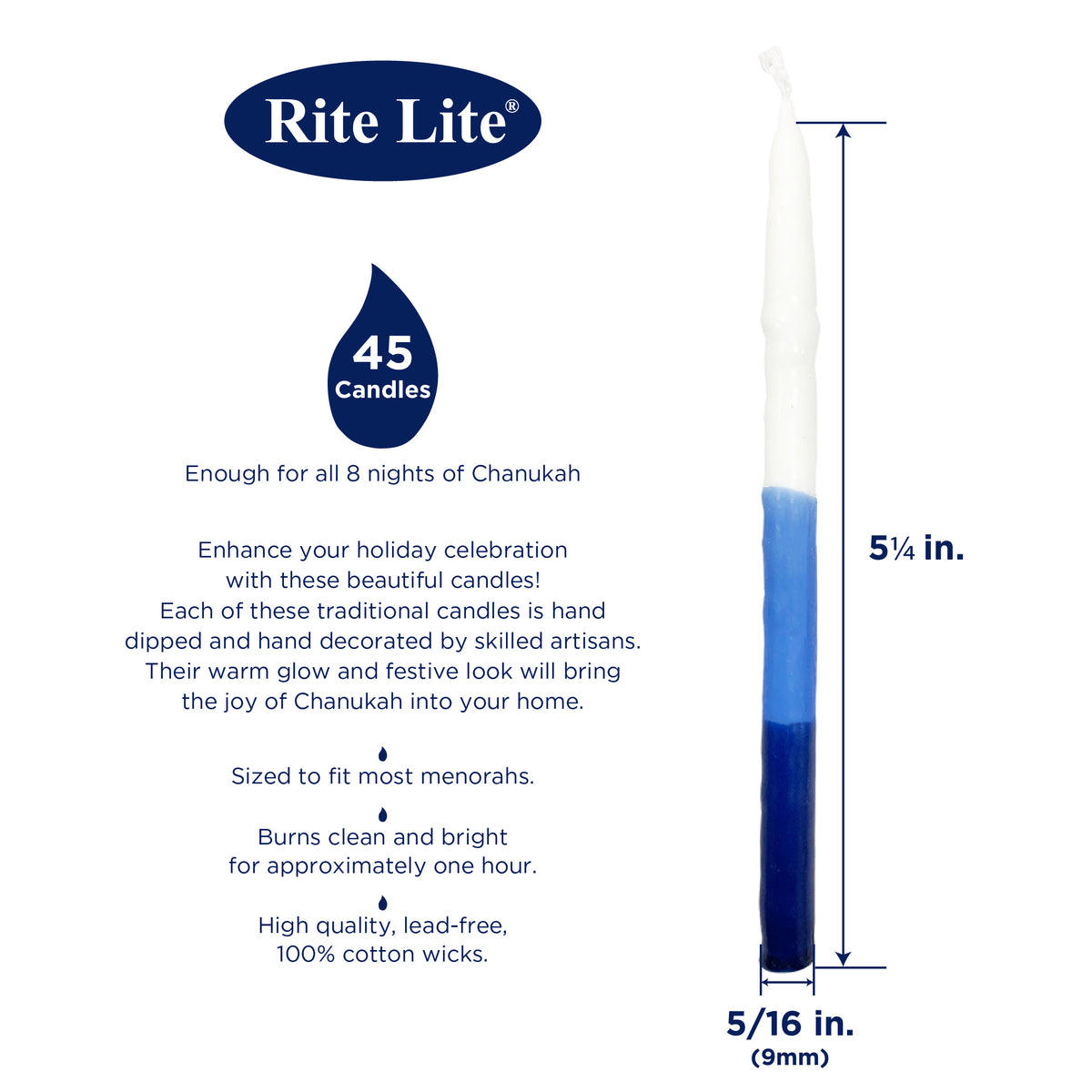 Candles - Chanukah, Premium Shades of Blue