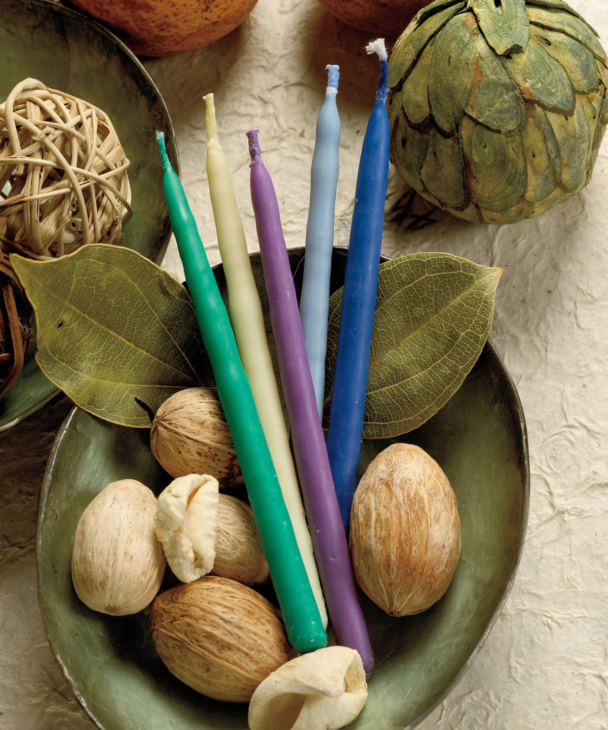 Candles - Chanukah, Premium Multicoloured Pure Vegetable Wax