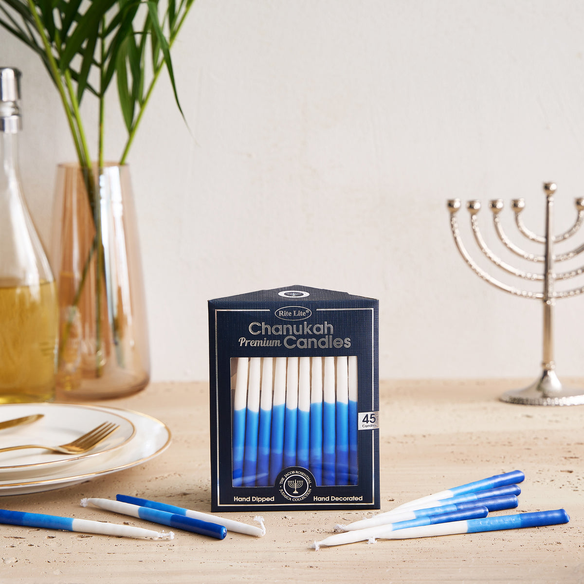 Candles - Chanukah, Premium Shades of Blue