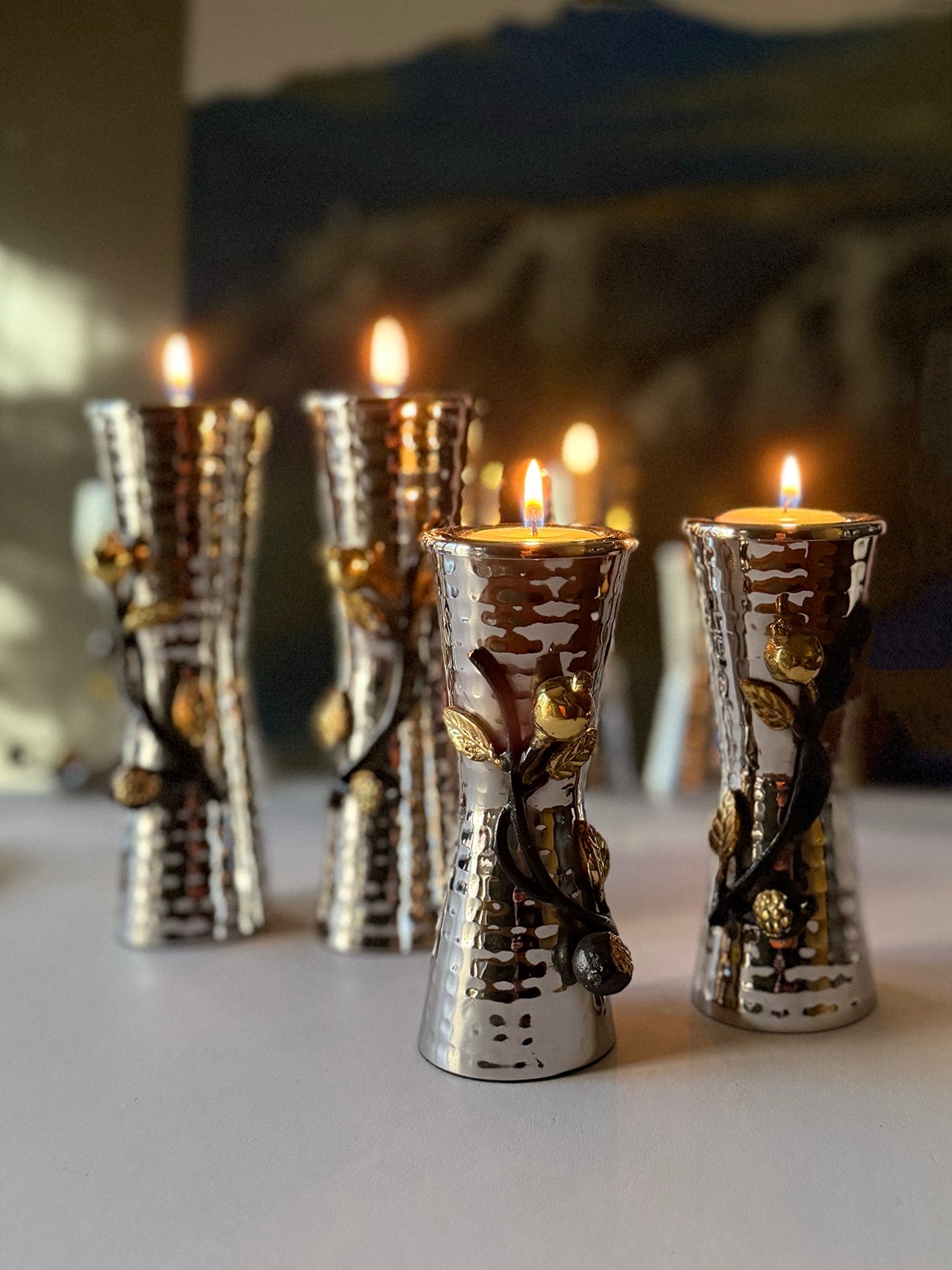 Candlesticks - Emanuel , Pomegranate, large