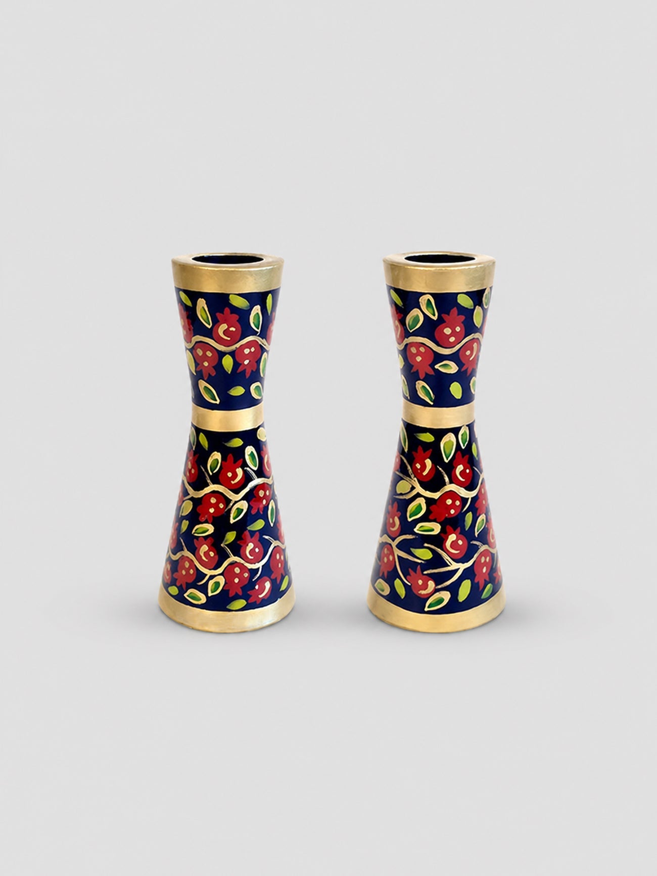 Candlesticks - Painted Red Pomegranate, Emanuel Design
