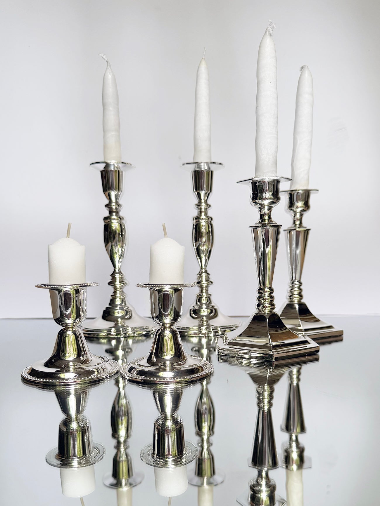 Candlesticks - Traditional Silver Plated, 15cm