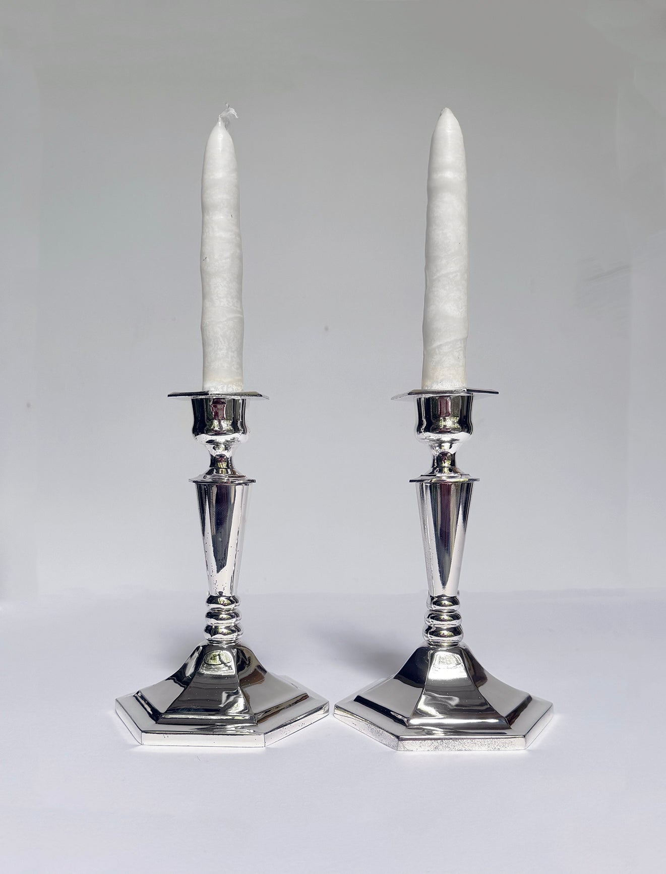 Candlesticks - Traditional Silver Plated, 15cm