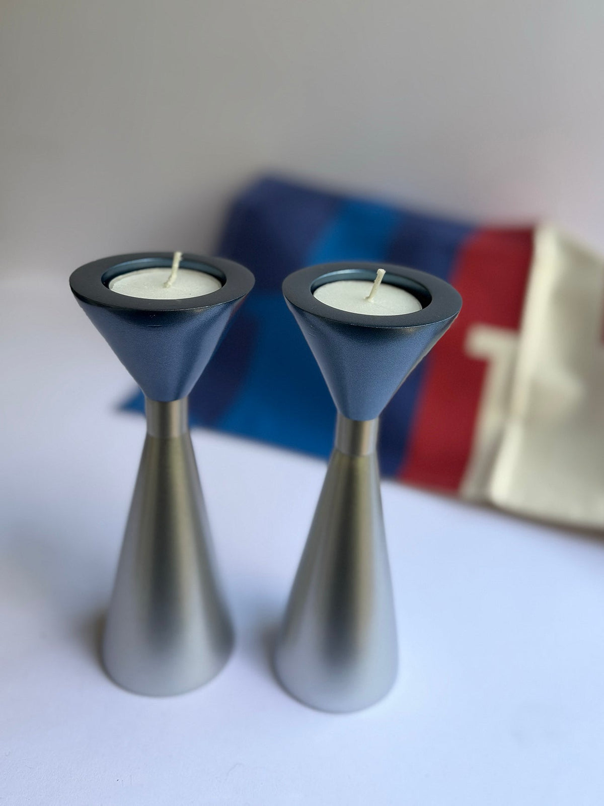 Candlesticks - Two Sided Blue/Grey, Emanuel Design