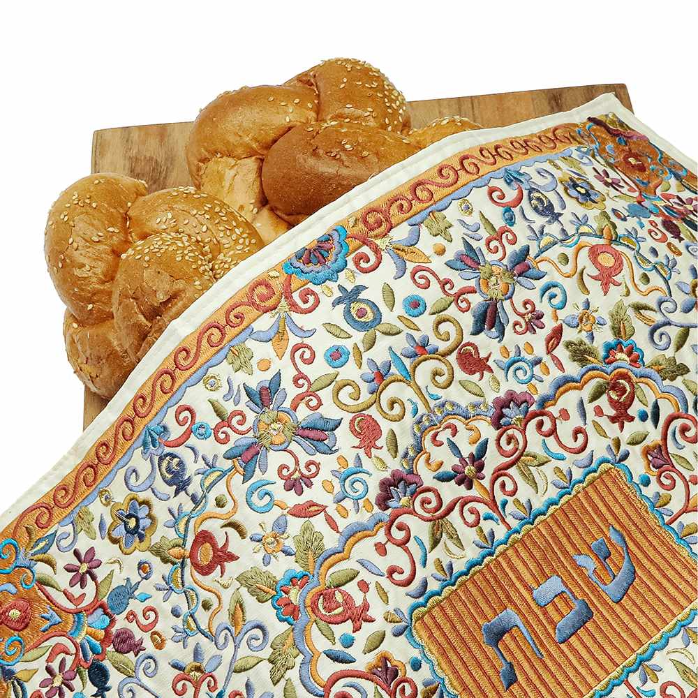 Challah Cover - All Over Floral Embroidery, Emanuel Design