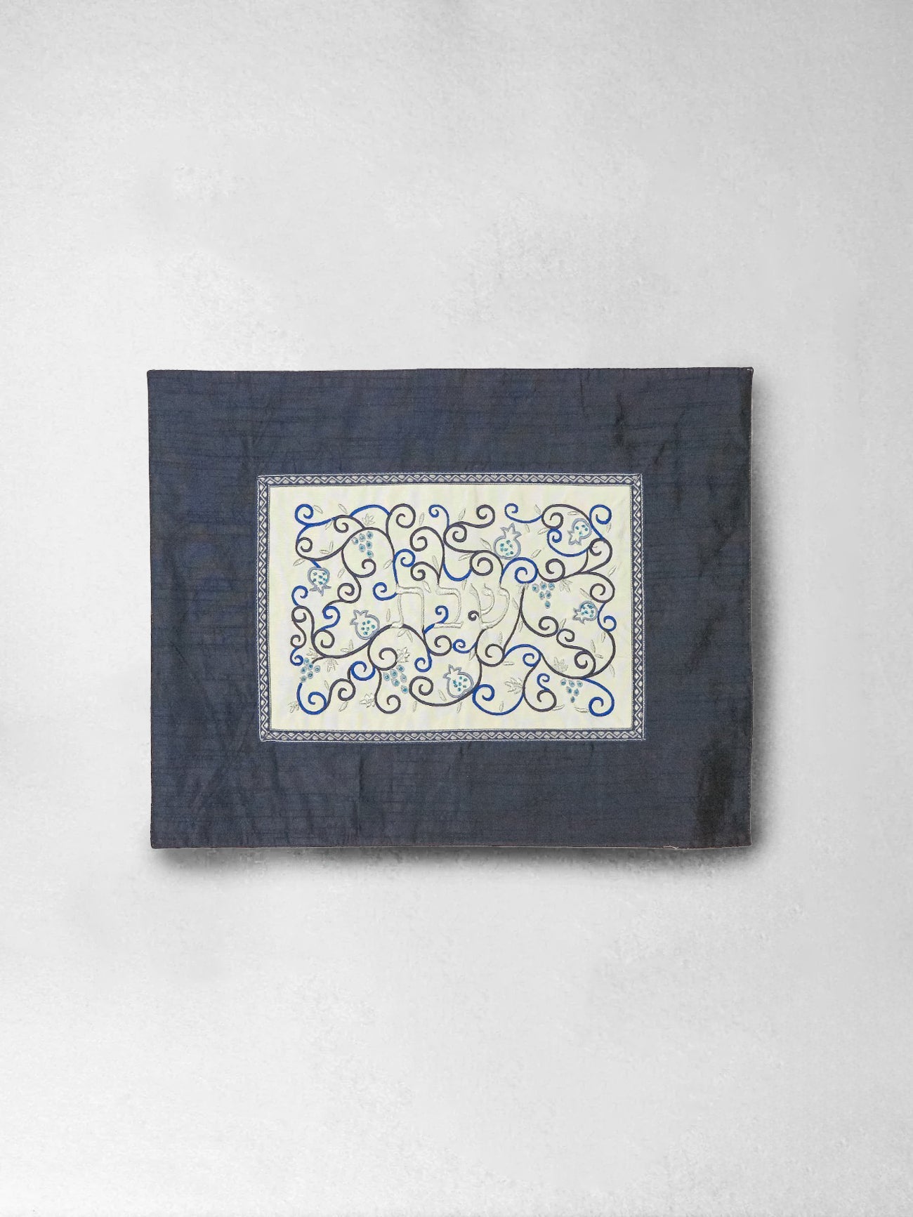 Challah Cover - Blue Framed, Emanuel Design