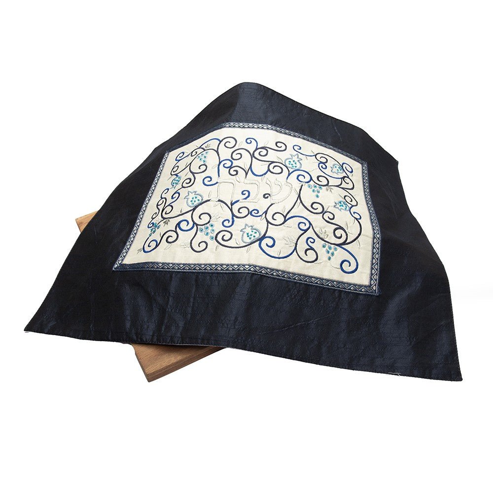 Challah Cover - Blue Framed, Emanuel Design