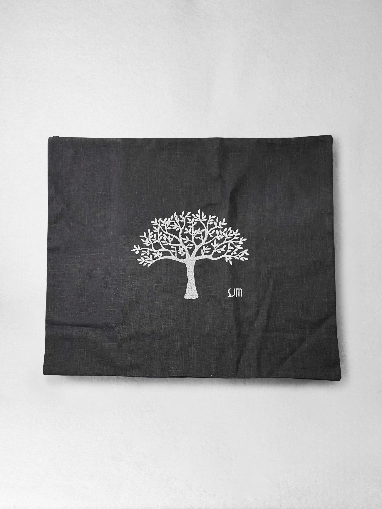 Challah Cover - Tree of LIfe, Navy Linen, Three Generations