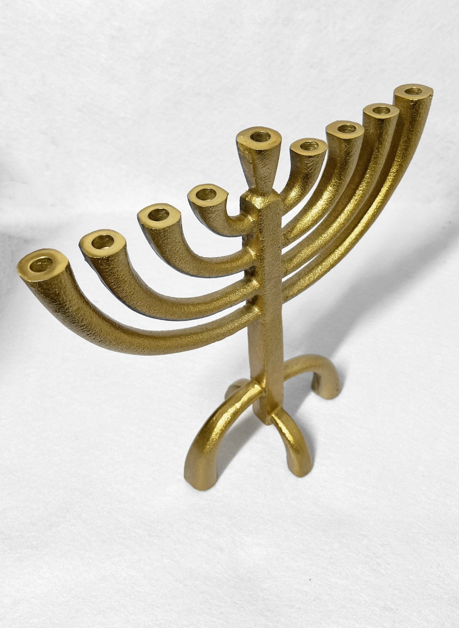 Chanukiah - Modern Rustic - Goldtone