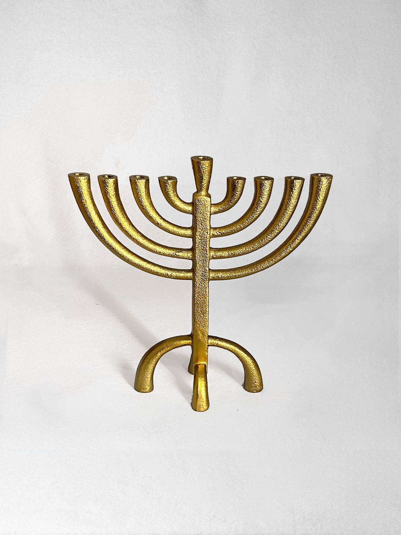 Chanukiah - Modern Rustic - Goldtone
