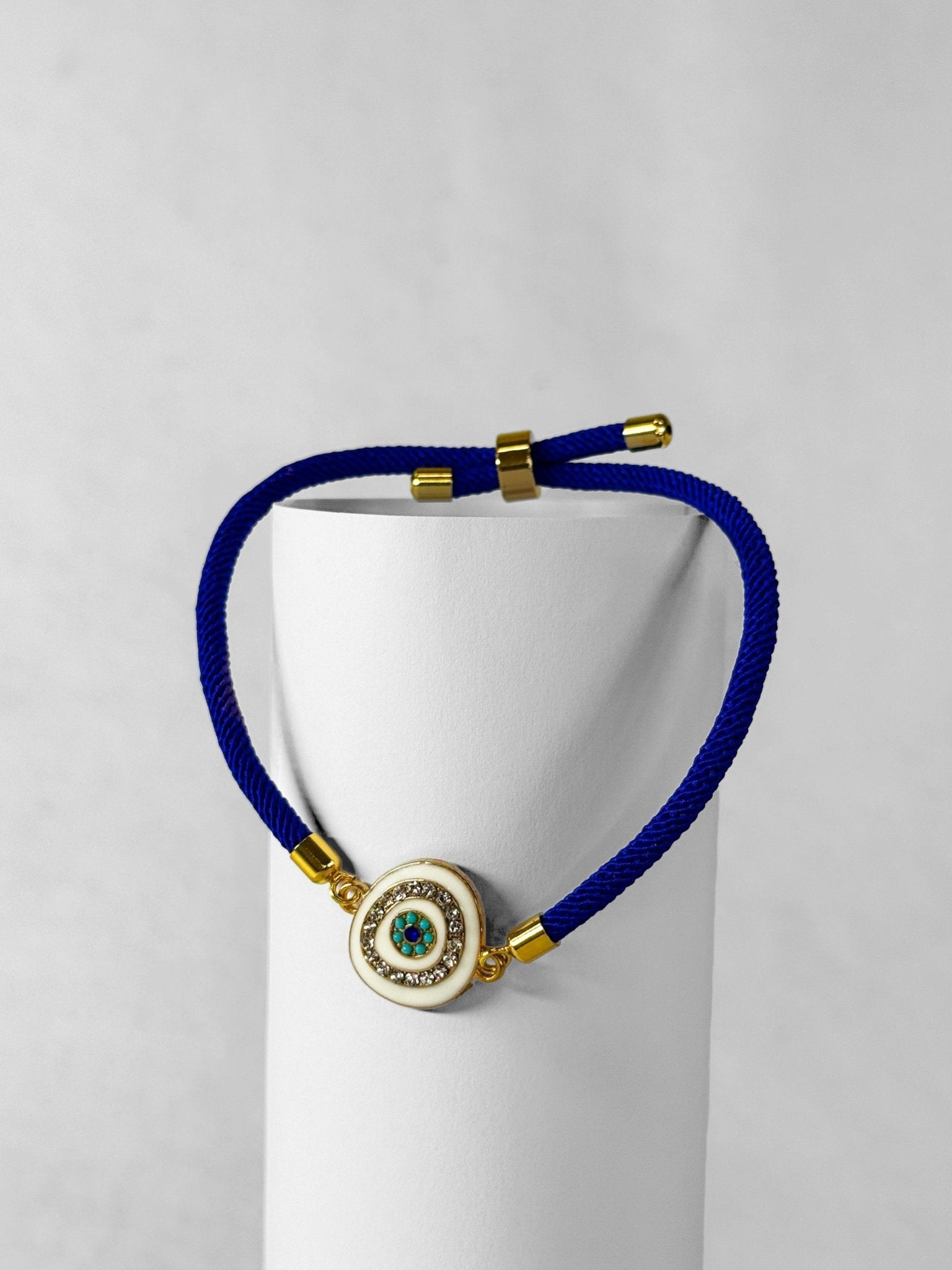 Cord Bracelet - Evil Eye - Primary Blue