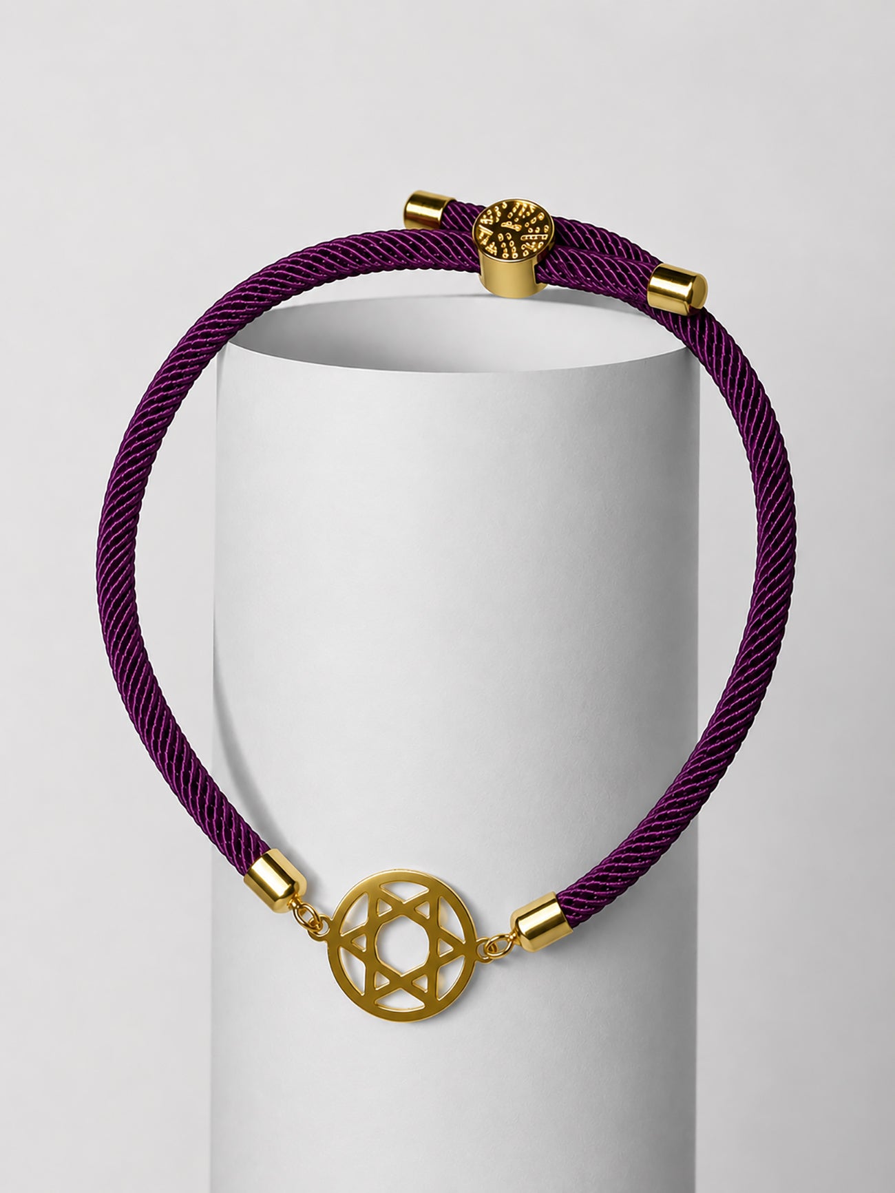 Cord Bracelet - Magen David - Dark Purple